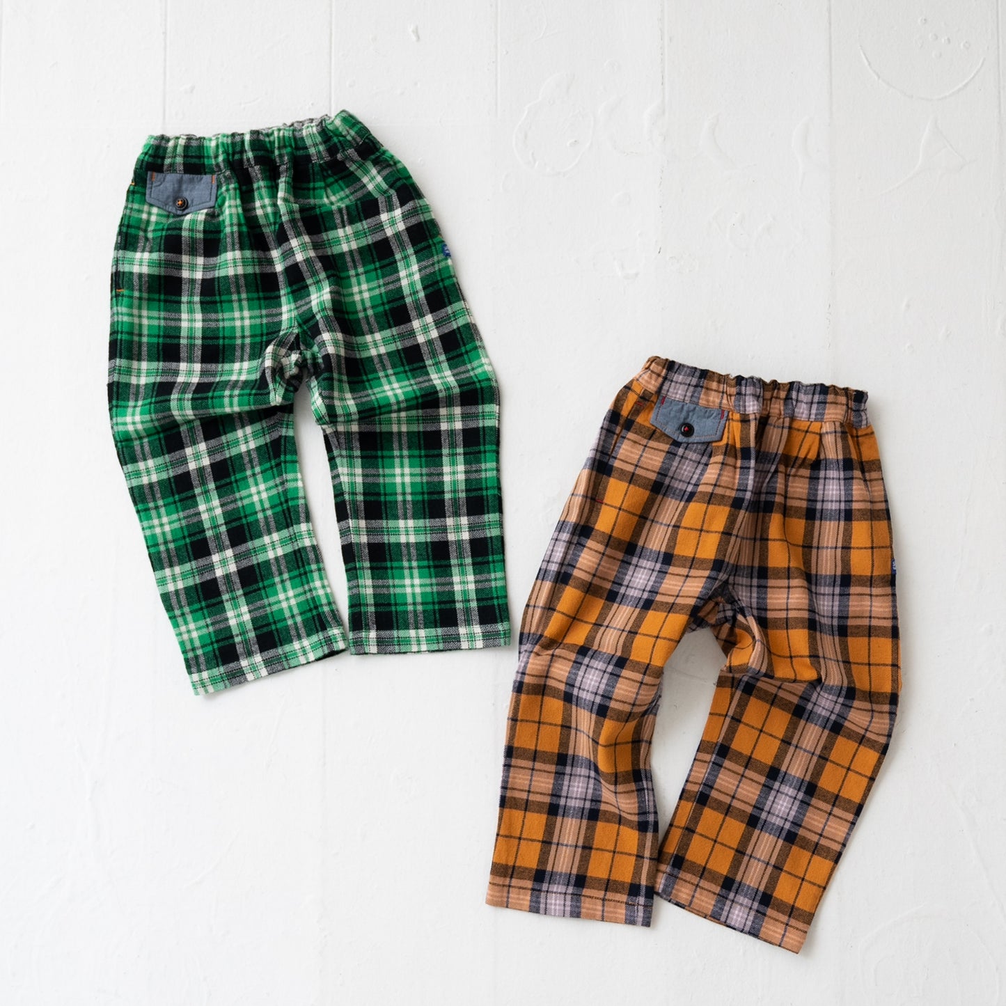 チェックロングパンツ GREEN