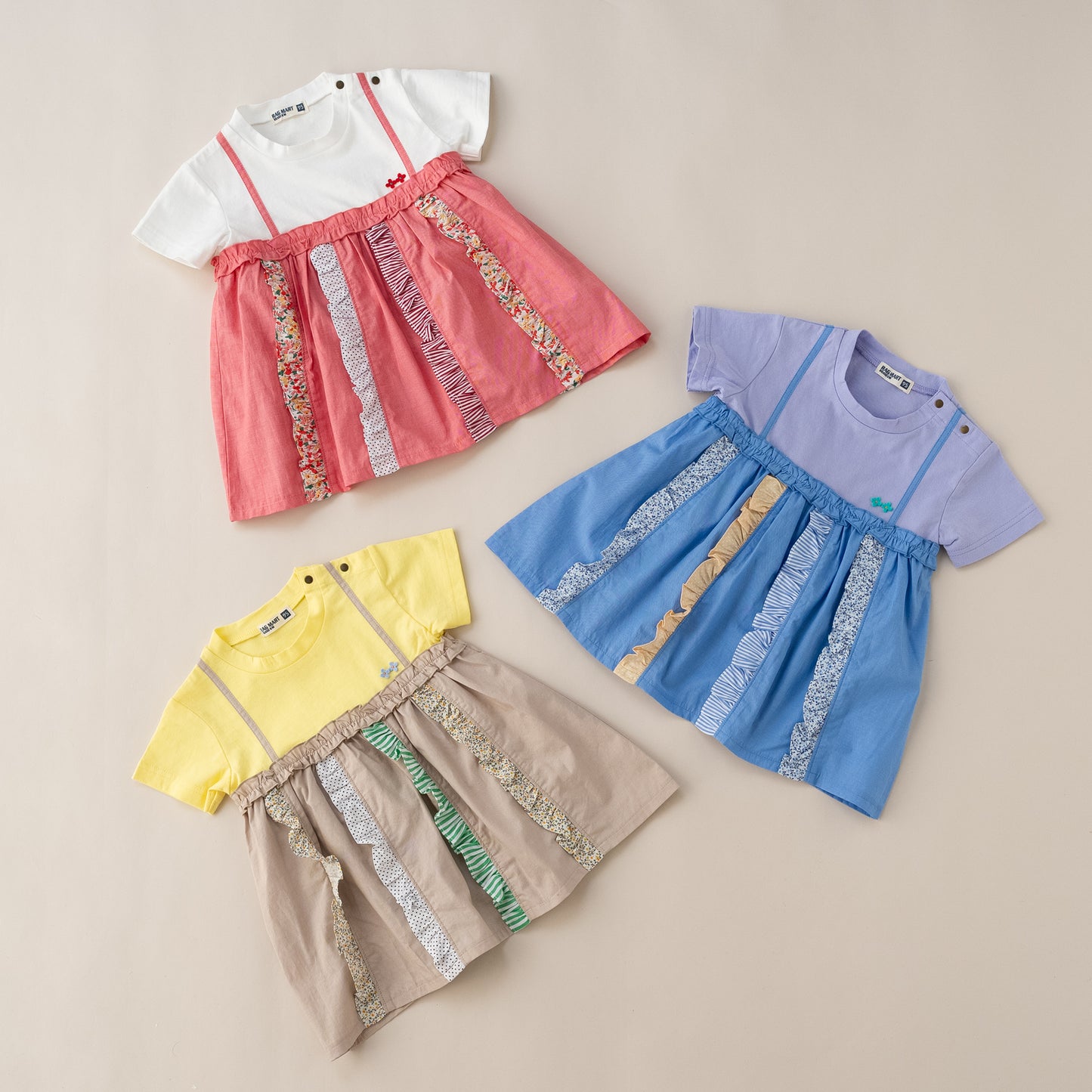 キャミソール風パッチワークTシャツ PURPLE