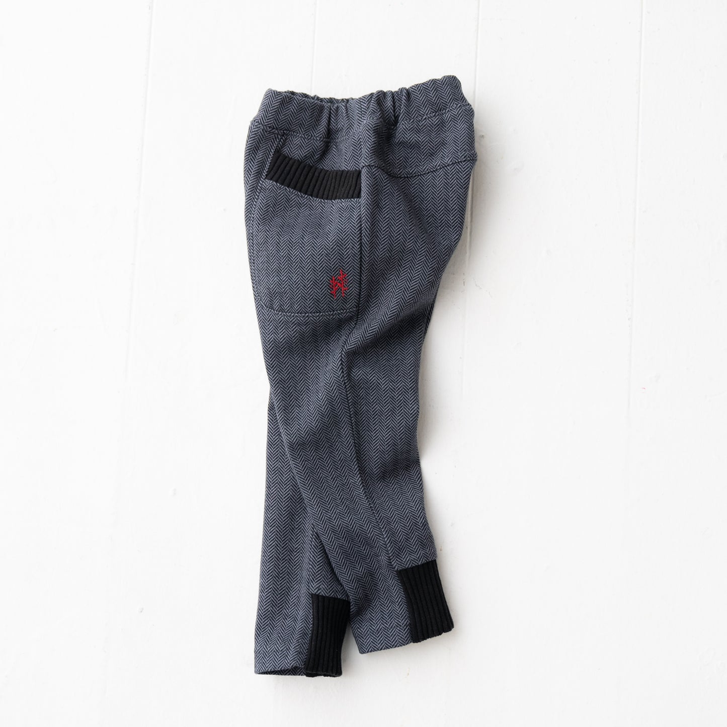 ニットへリンボーンパンツ GRAY