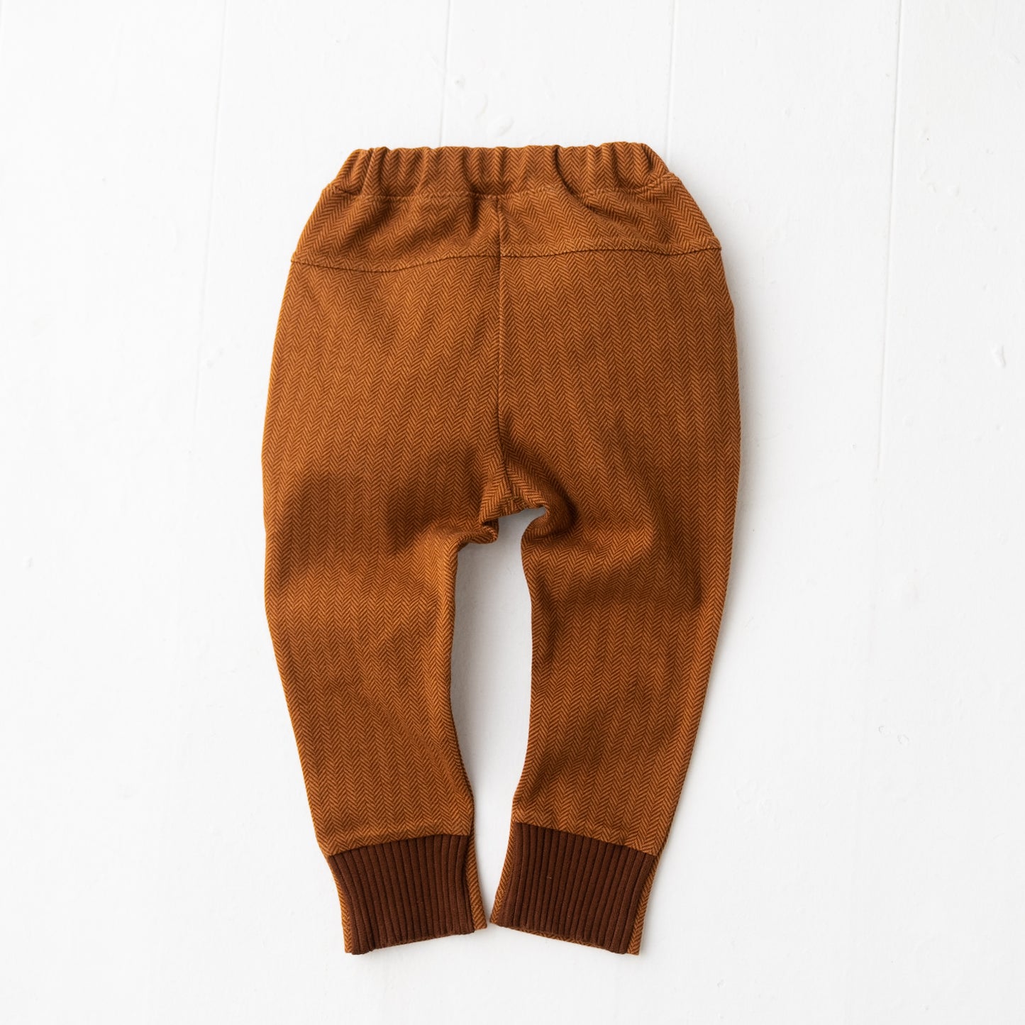 ニットへリンボーンパンツ BROWN