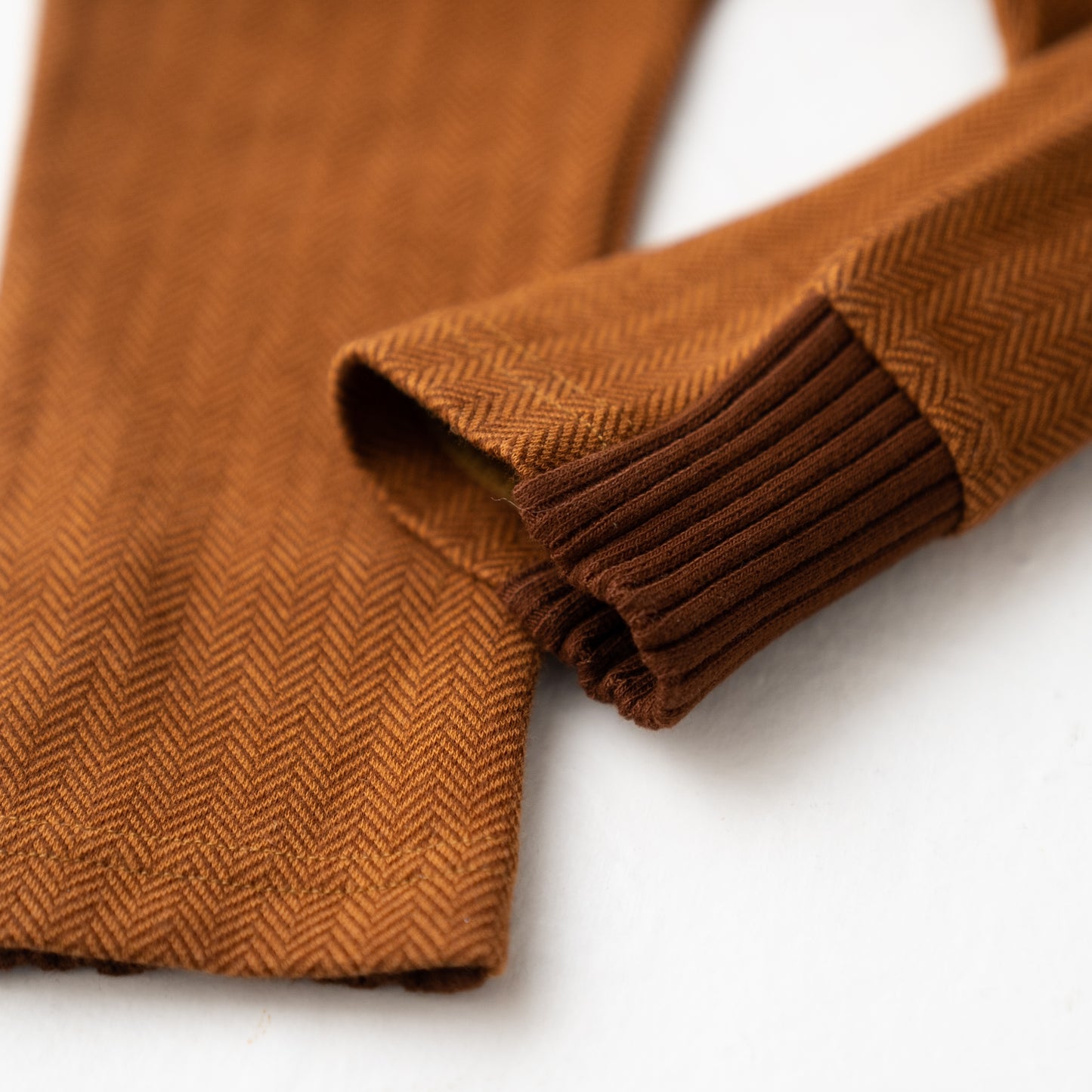 ニットへリンボーンパンツ BROWN