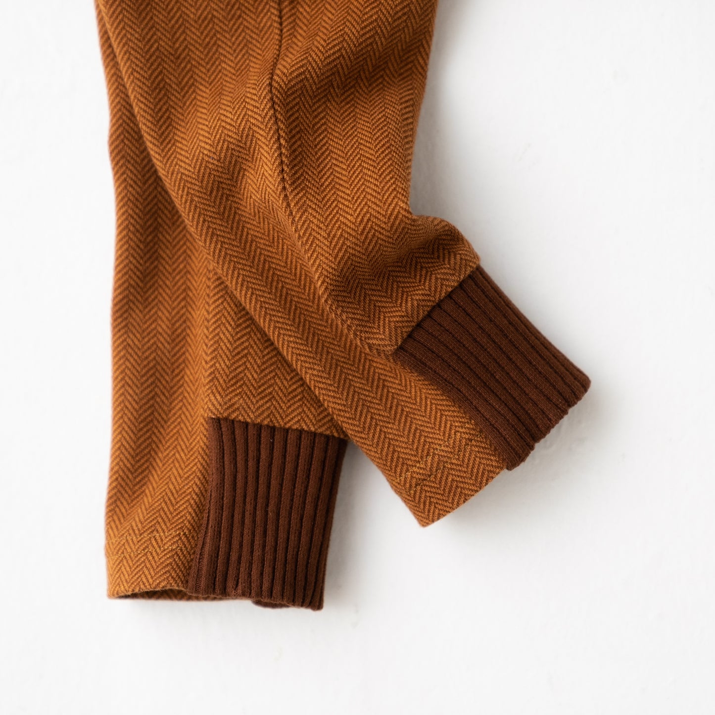 ニットへリンボーンパンツ BROWN