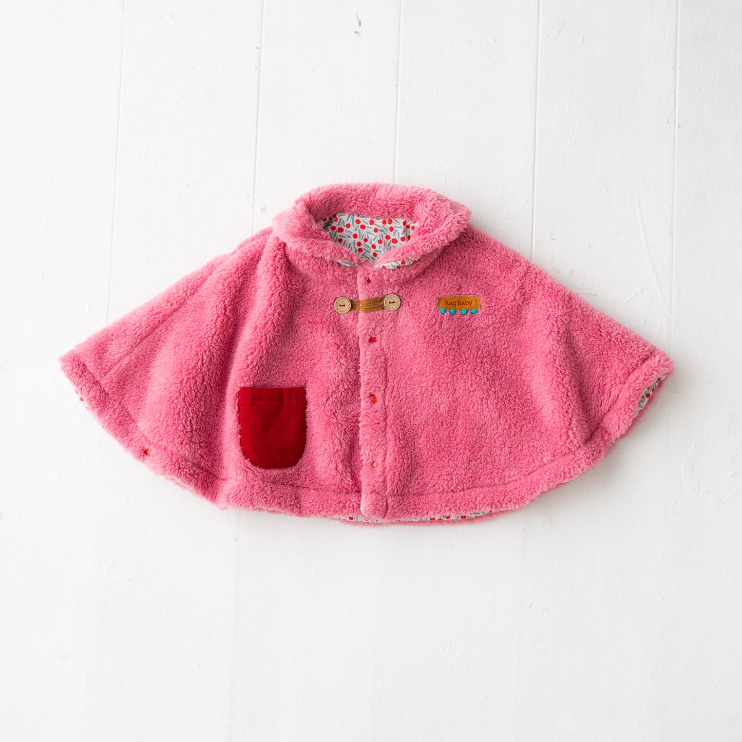 ファーリバーシブルマント PINK