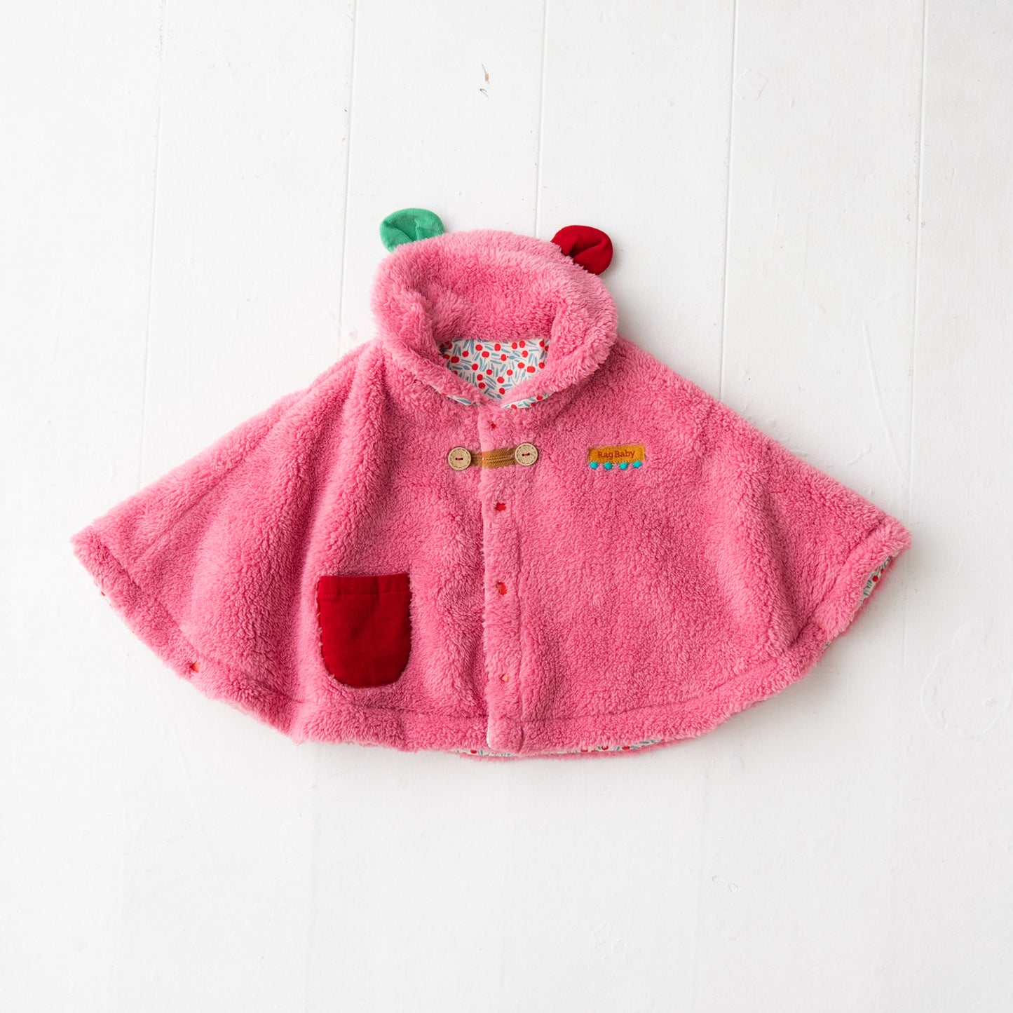 ファーリバーシブルマント PINK