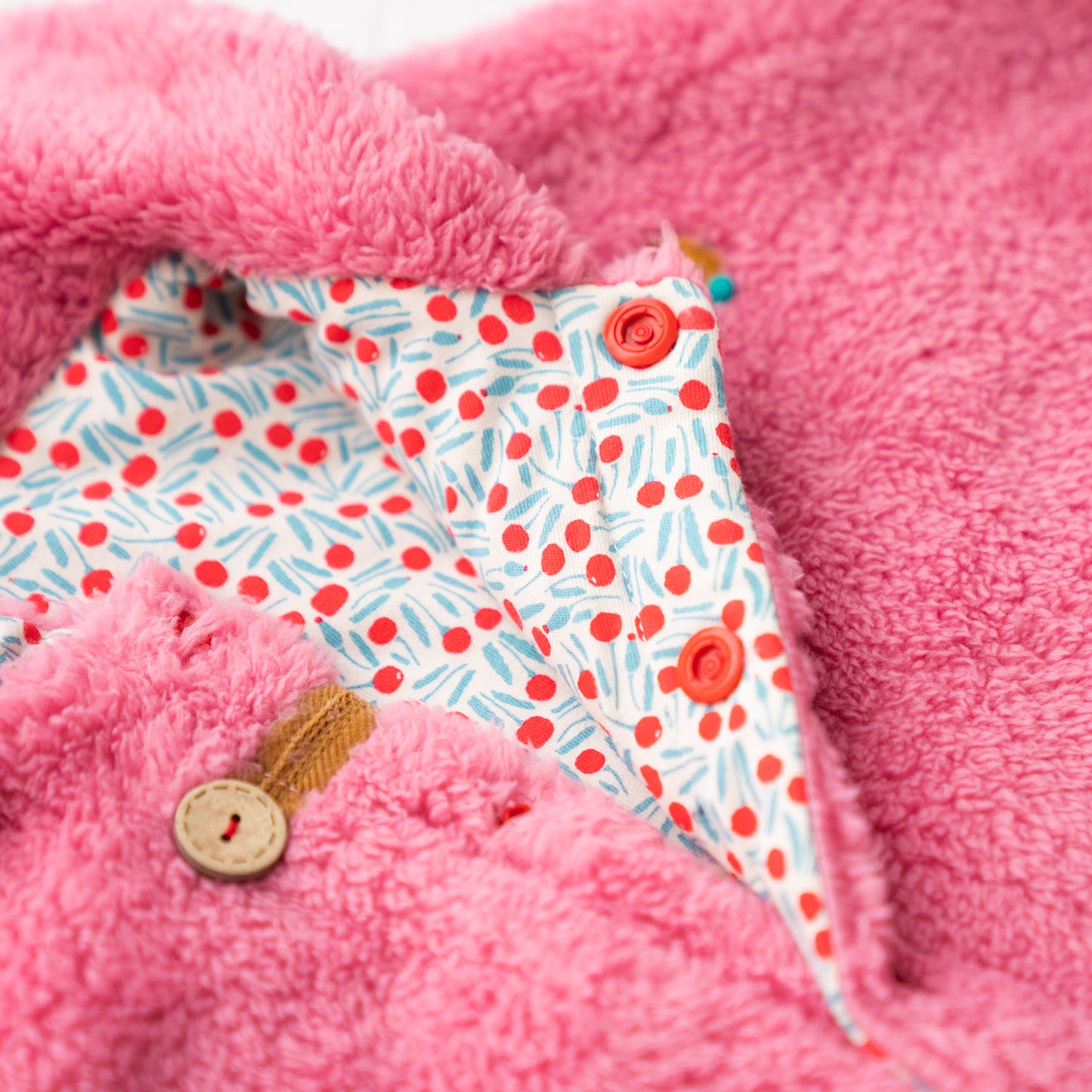 ファーリバーシブルマント PINK