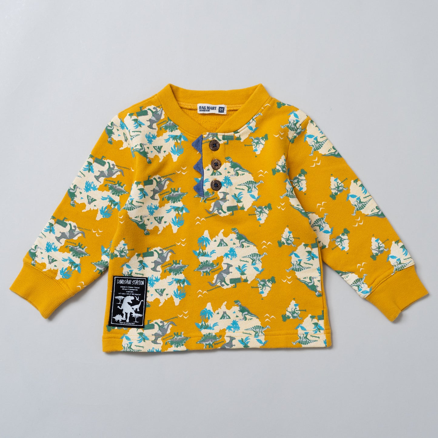 恐竜総柄プリントトレーナー YELLOW