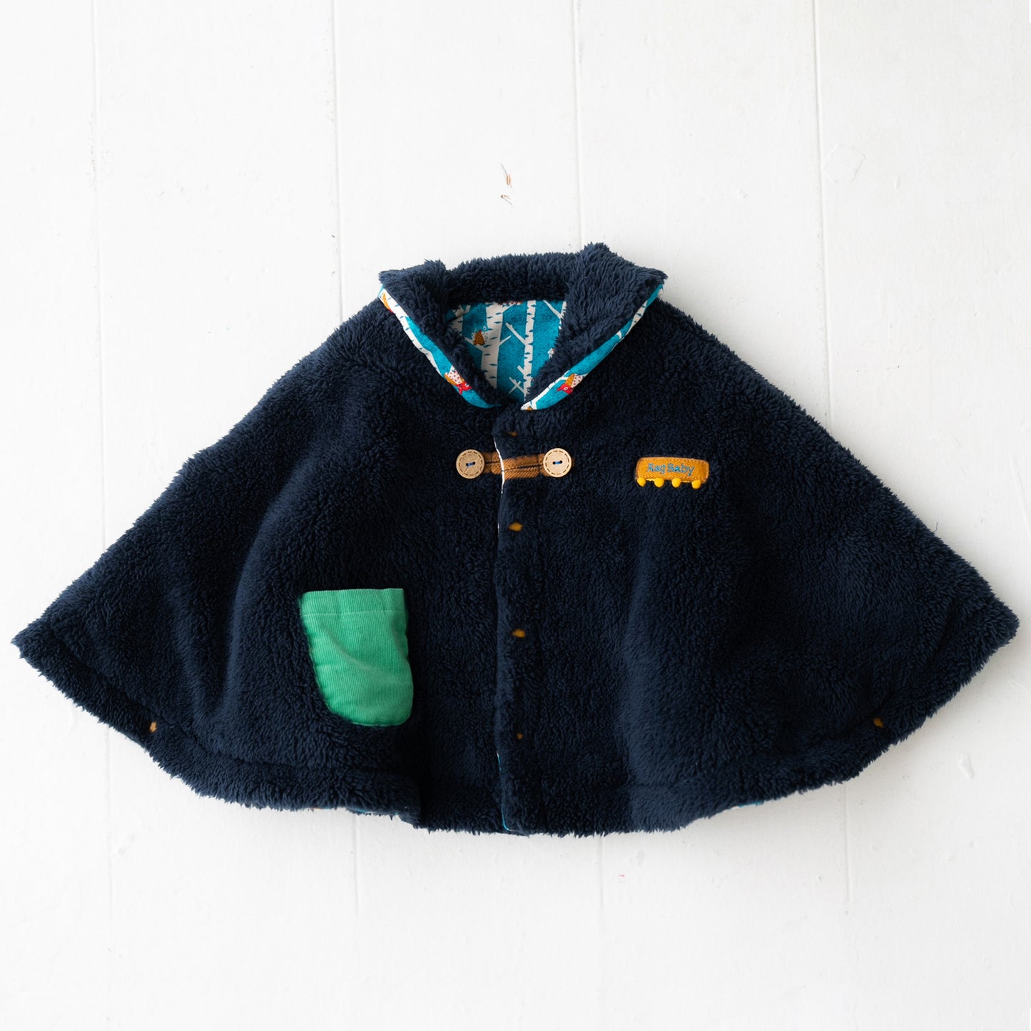 ファーリバーシブルマント NAVY