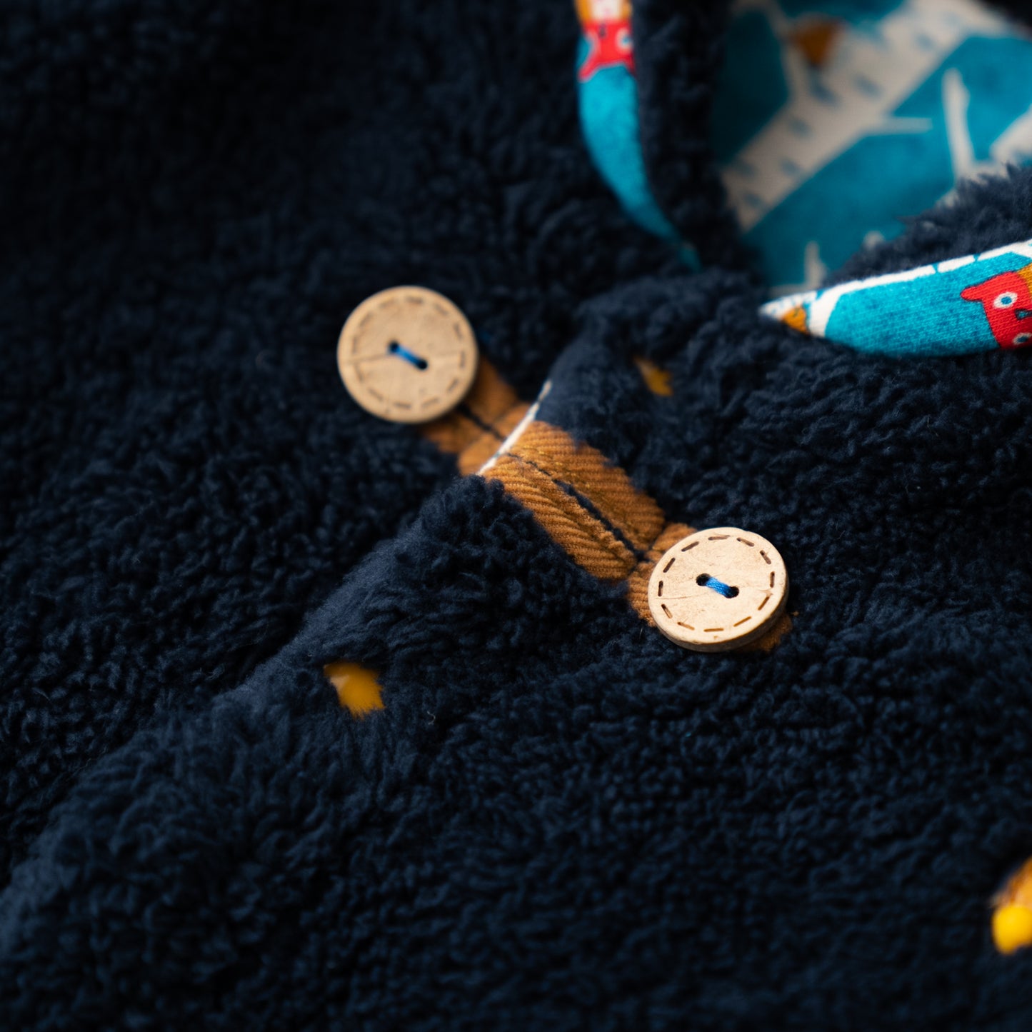 ファーリバーシブルマント NAVY