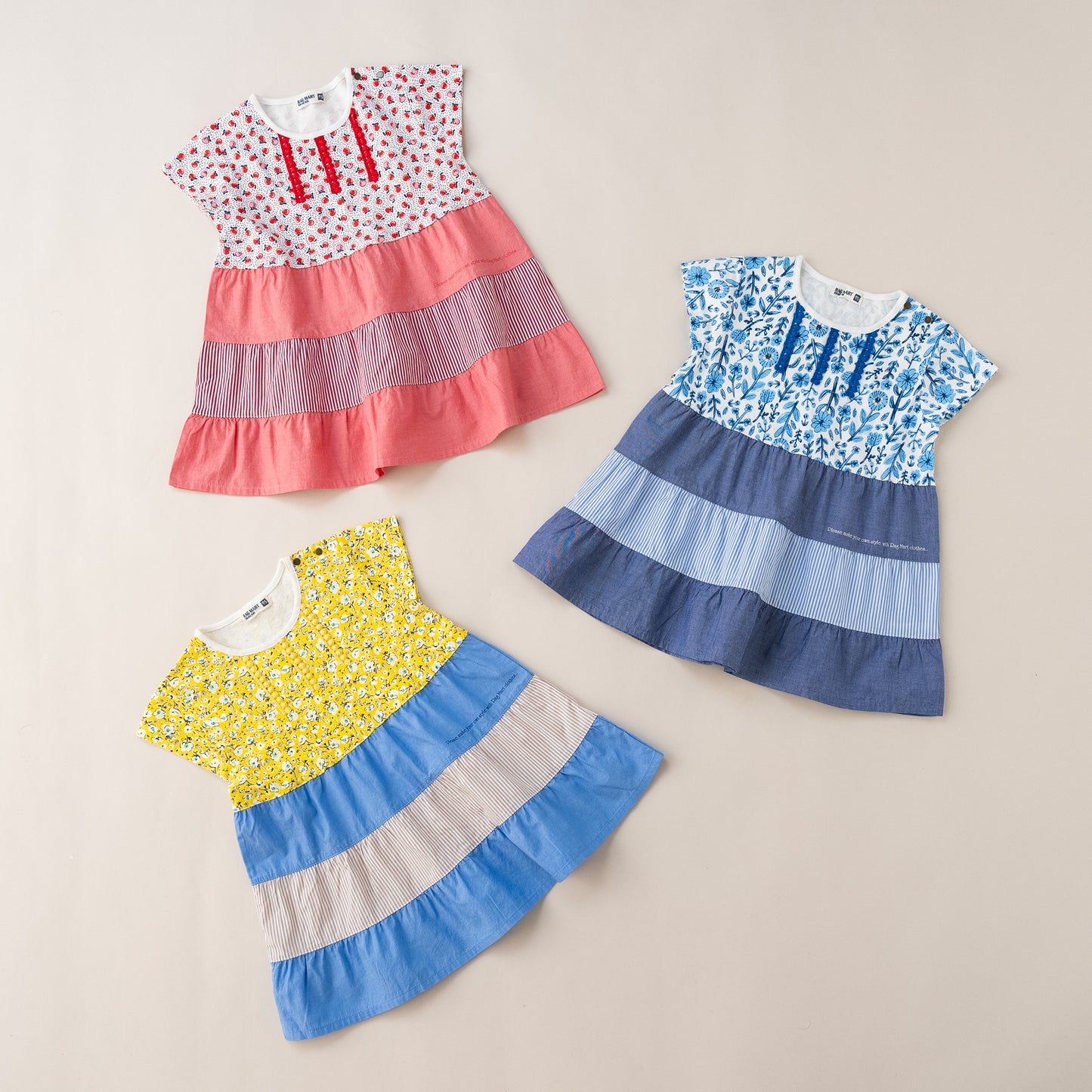 3段フレアワンピース BLUE