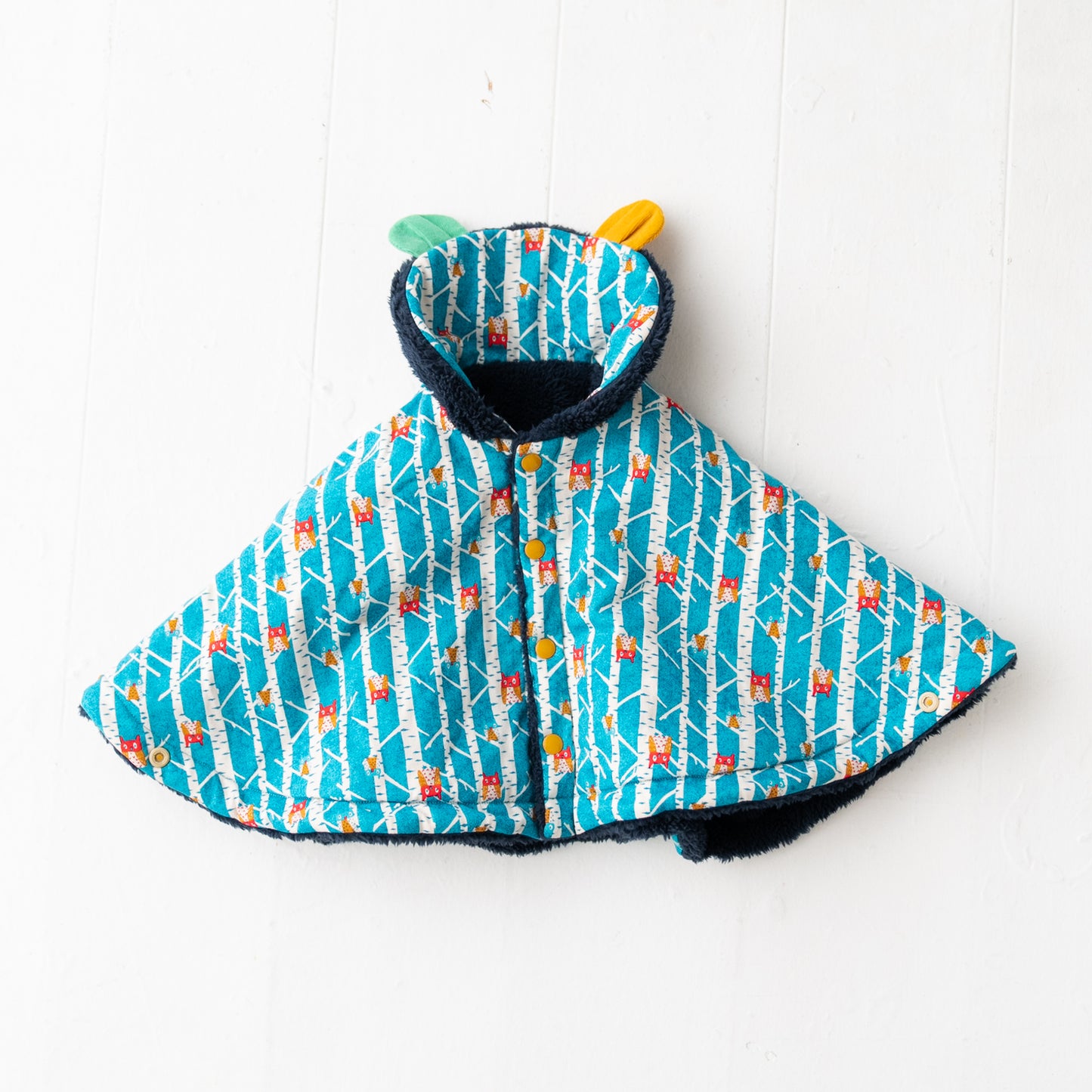 ファーリバーシブルマント NAVY