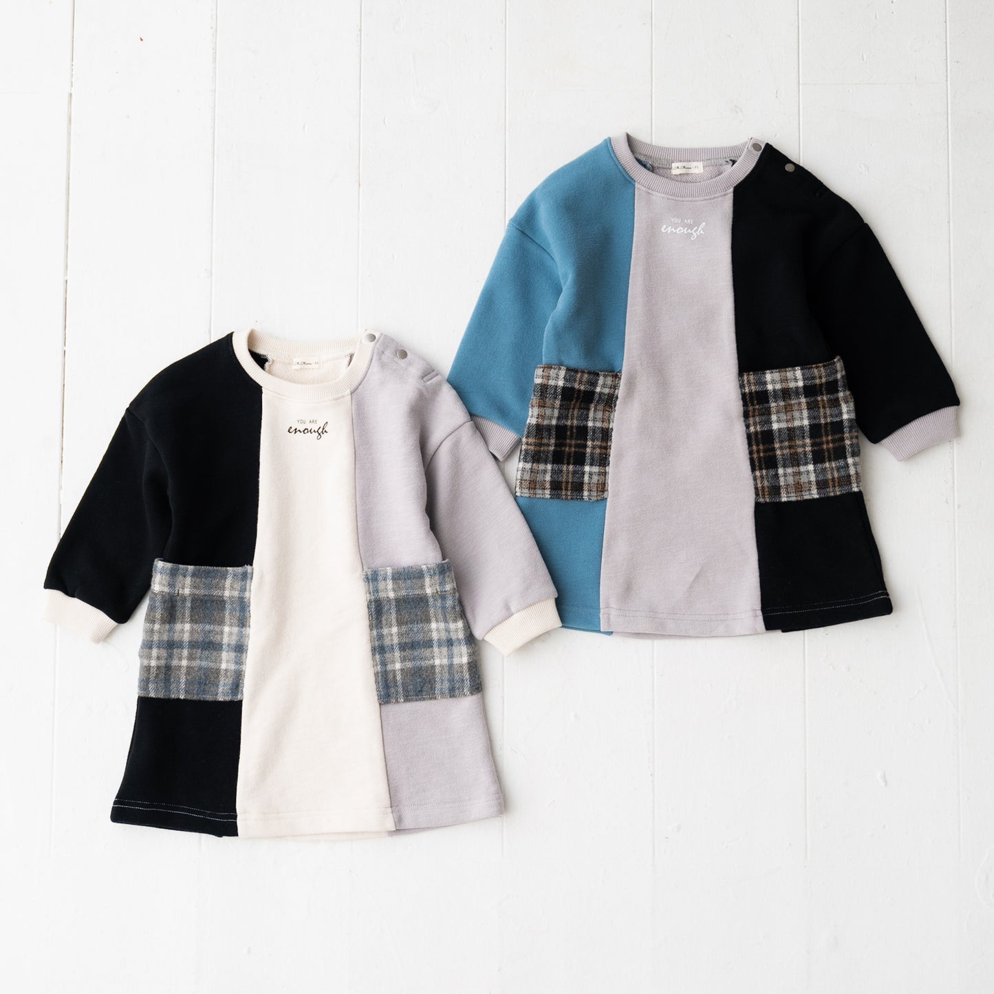 裏毛パッチワークワンピース GREY
