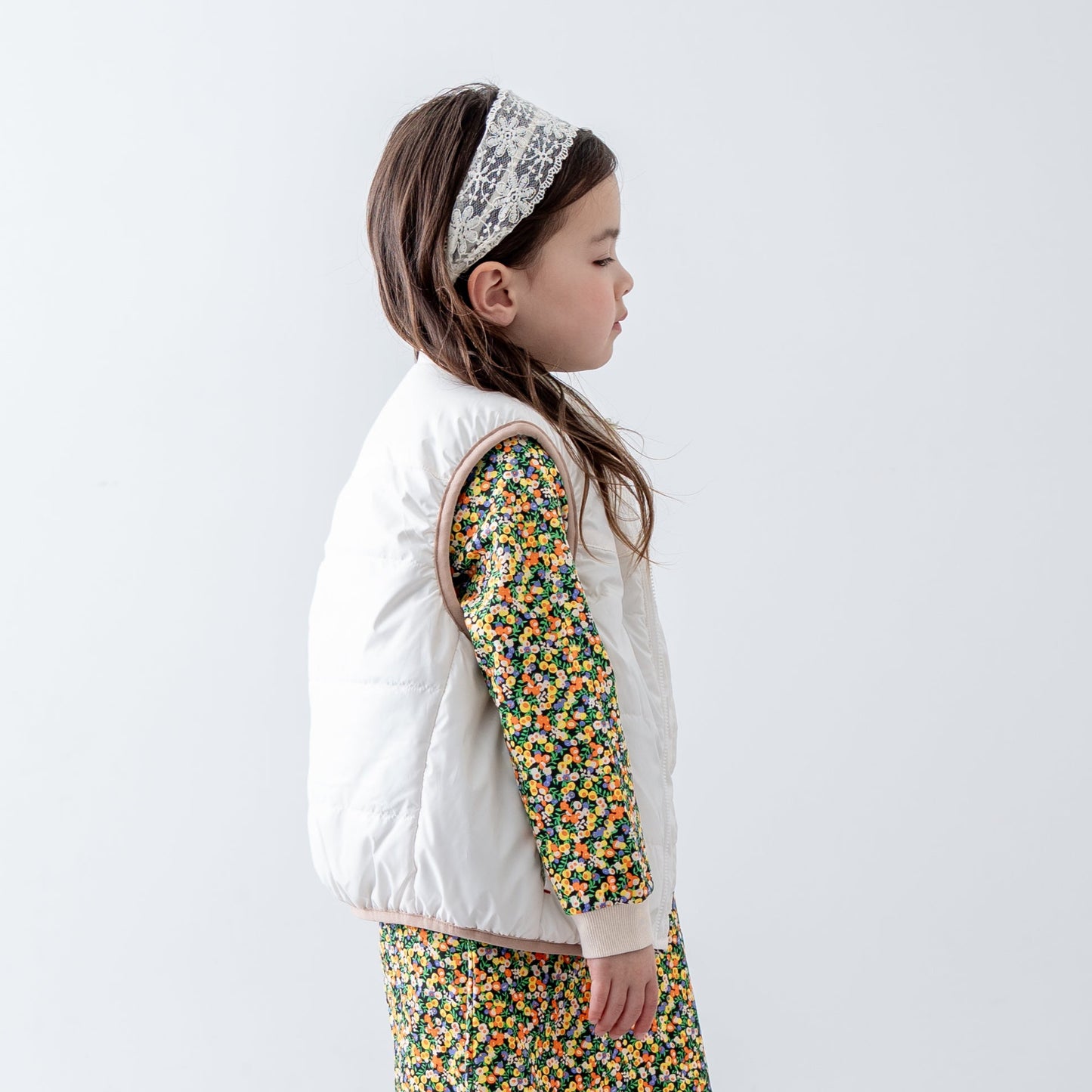 リバーシブルナイロンベスト IVORY