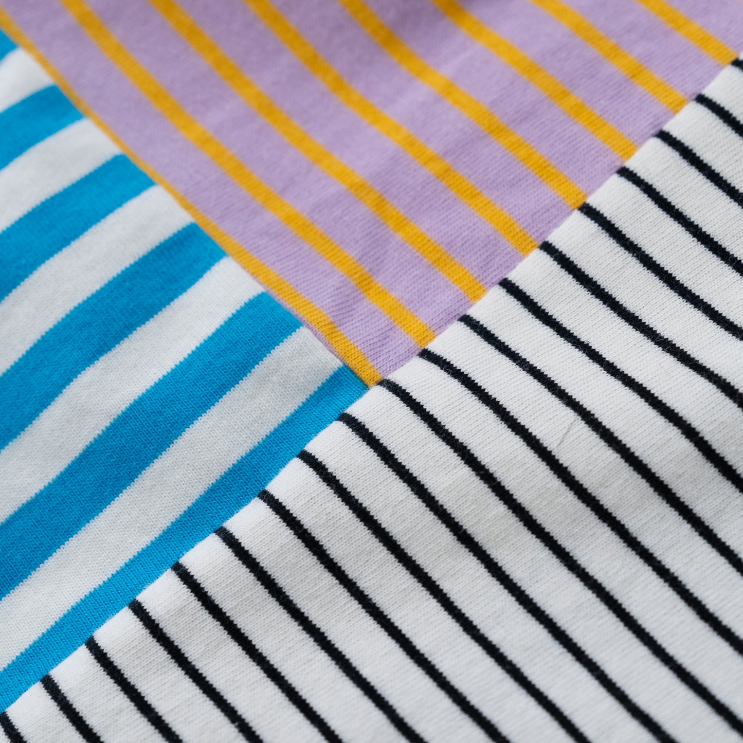 パッチワークボーダーTシャツ OFF-WHITE