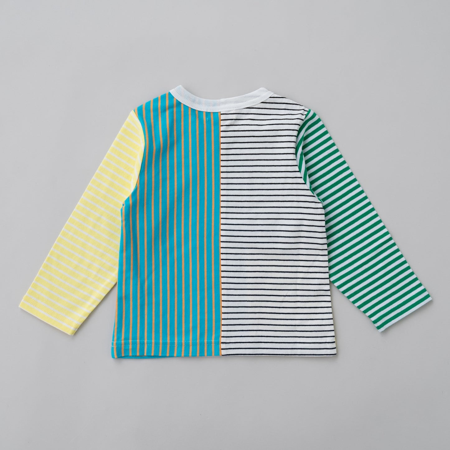 パッチワークボーダーTシャツ GREEN