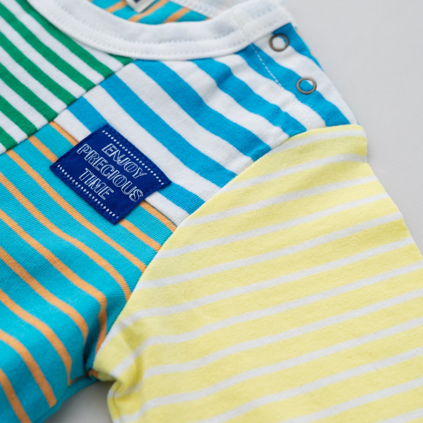 パッチワークボーダーTシャツ GREEN
