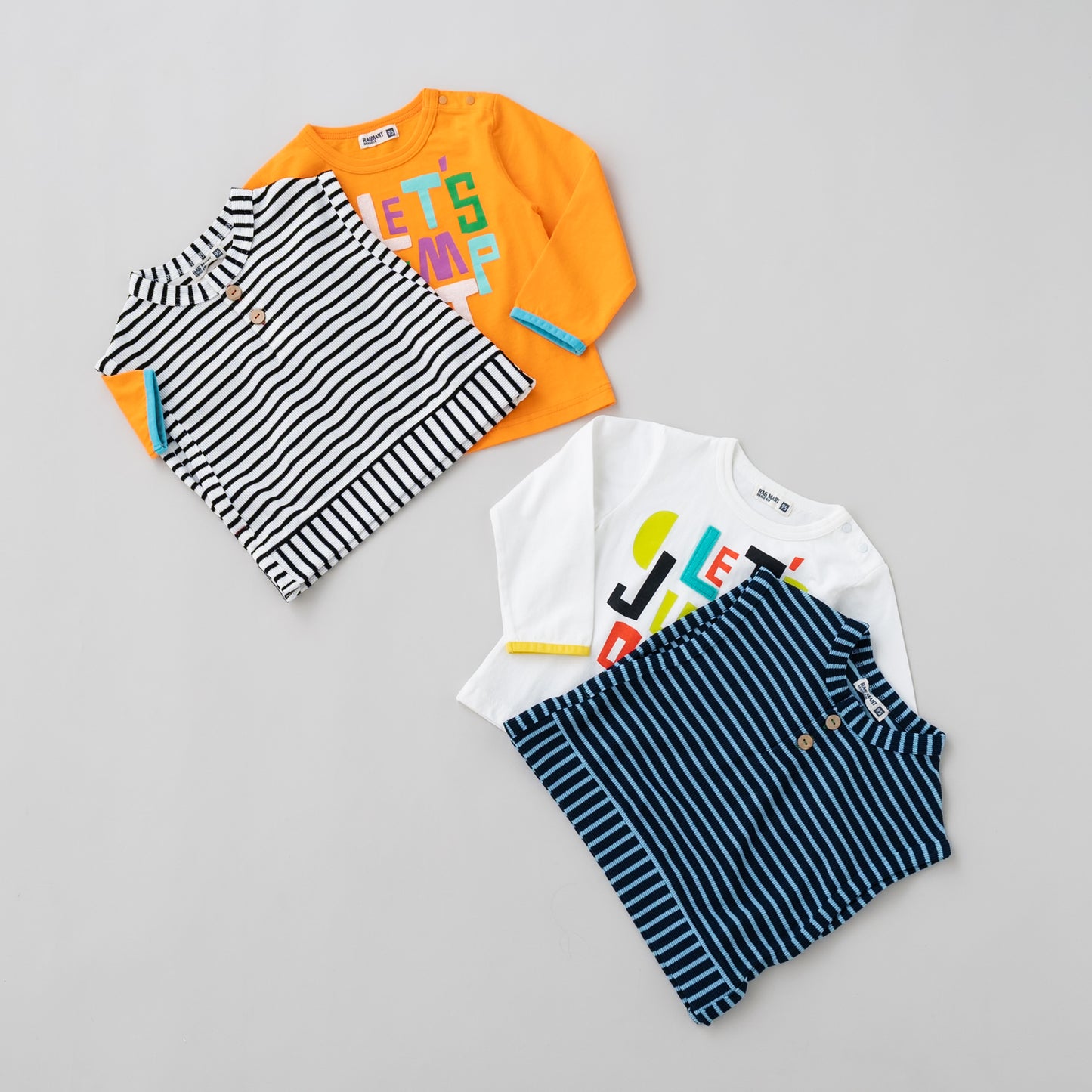 ロンT&ボーダーベストセット OFF-WHITE