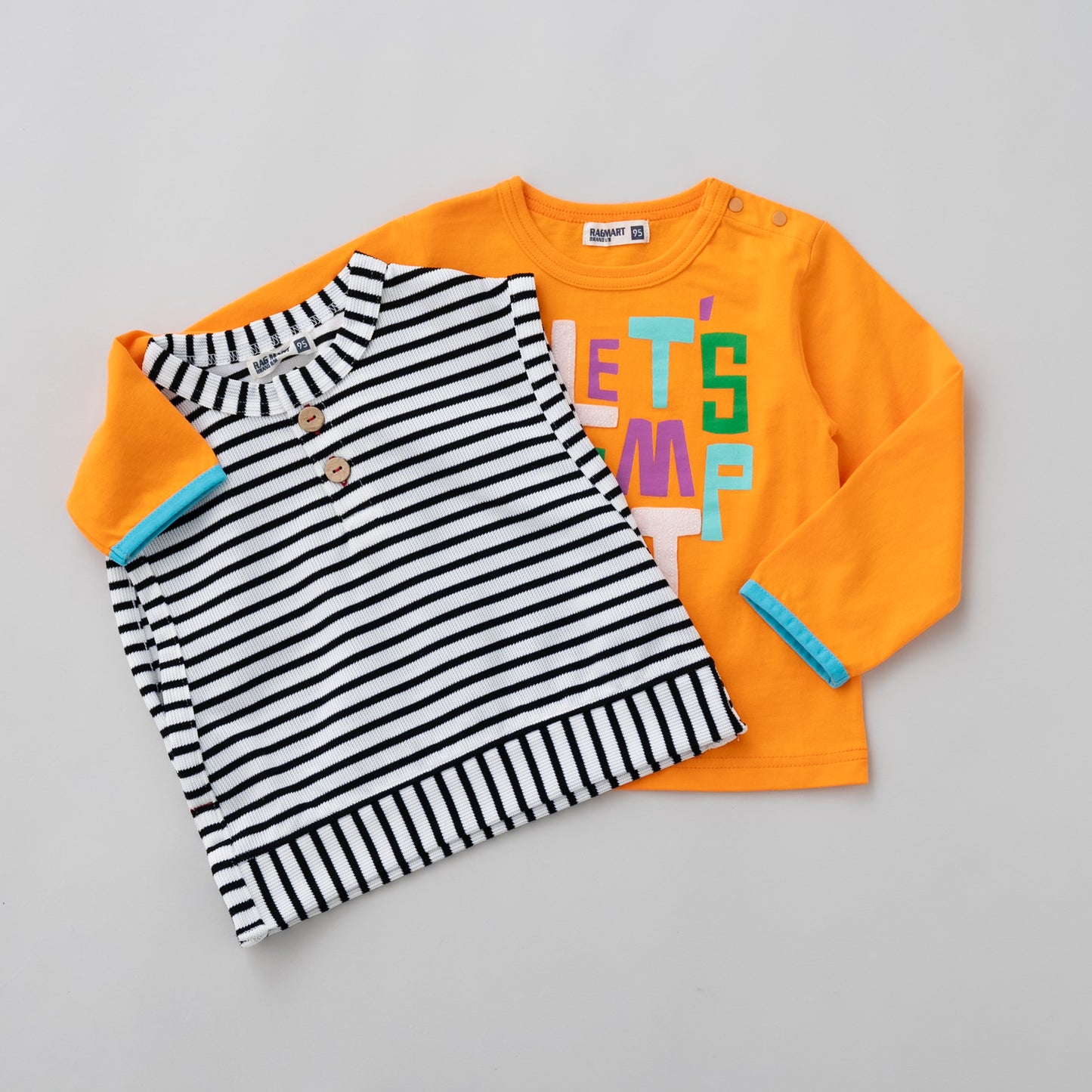 ロンT&ボーダーベストセット OFF-WHITE