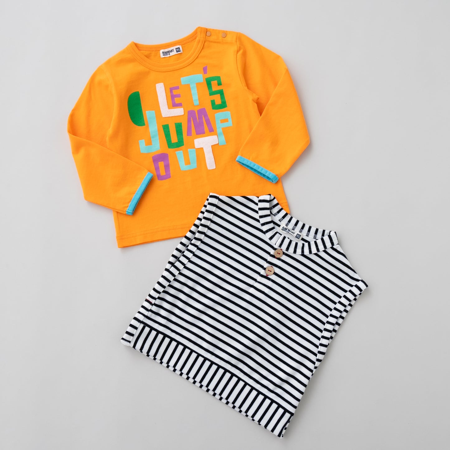 ロンT&ボーダーベストセット OFF-WHITE