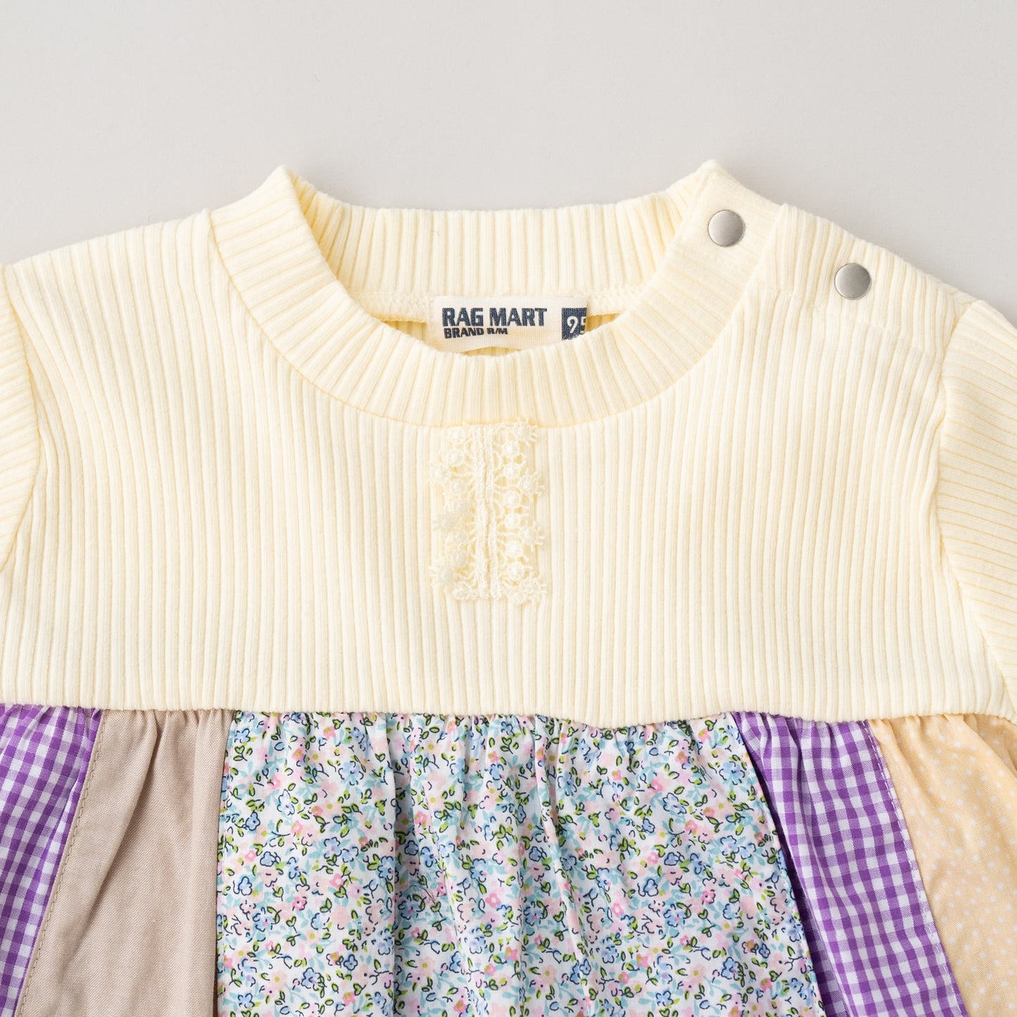 テレコパッチワークチュニック OFF-WHITE