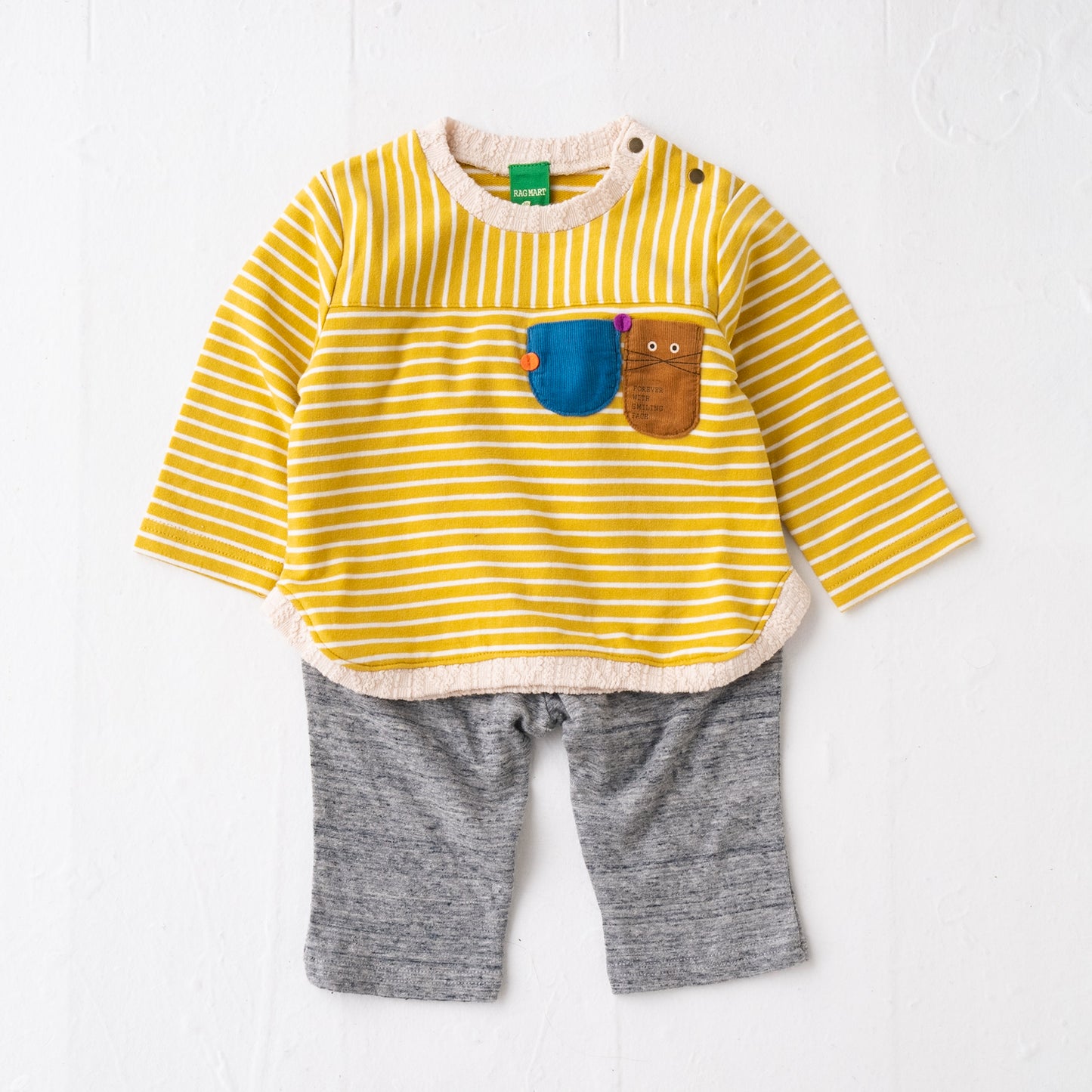 ボーダーTシャツ&パンツセット YELLOW