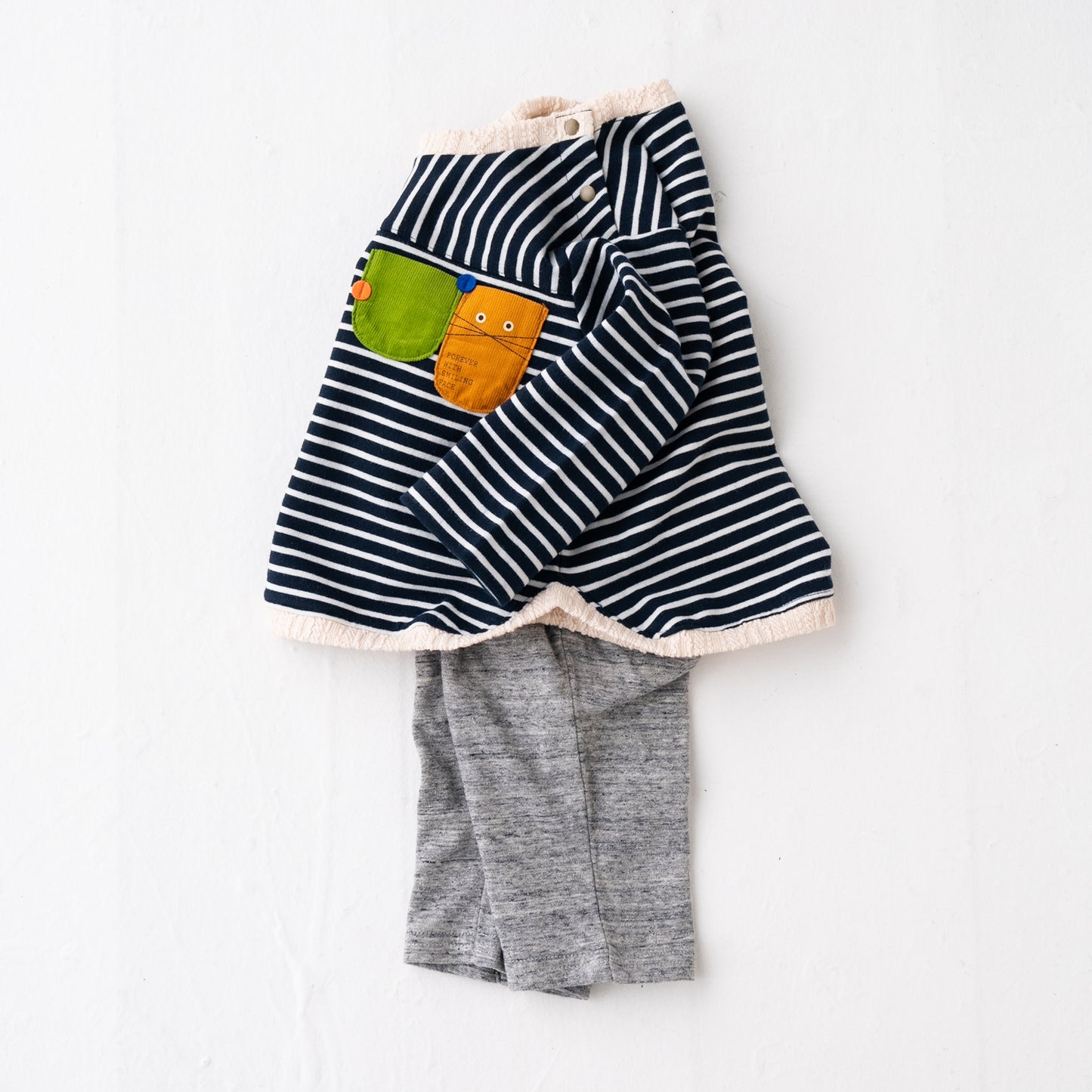 ボーダーTシャツ&パンツセット NAVY