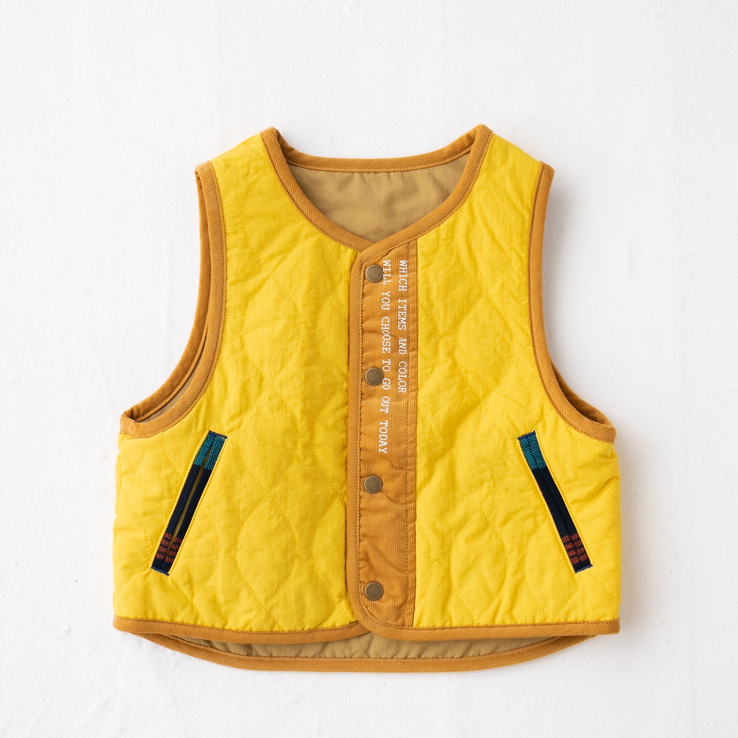 リバーシブルナイロンライトベスト YELLOW