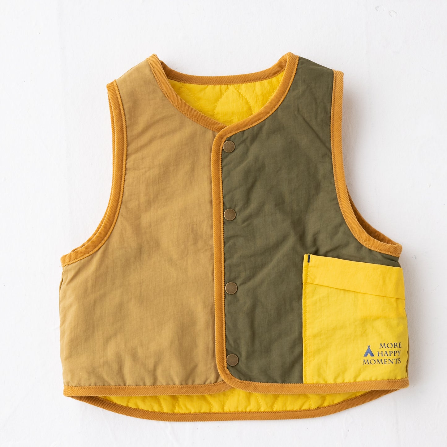 リバーシブルナイロンライトベスト YELLOW