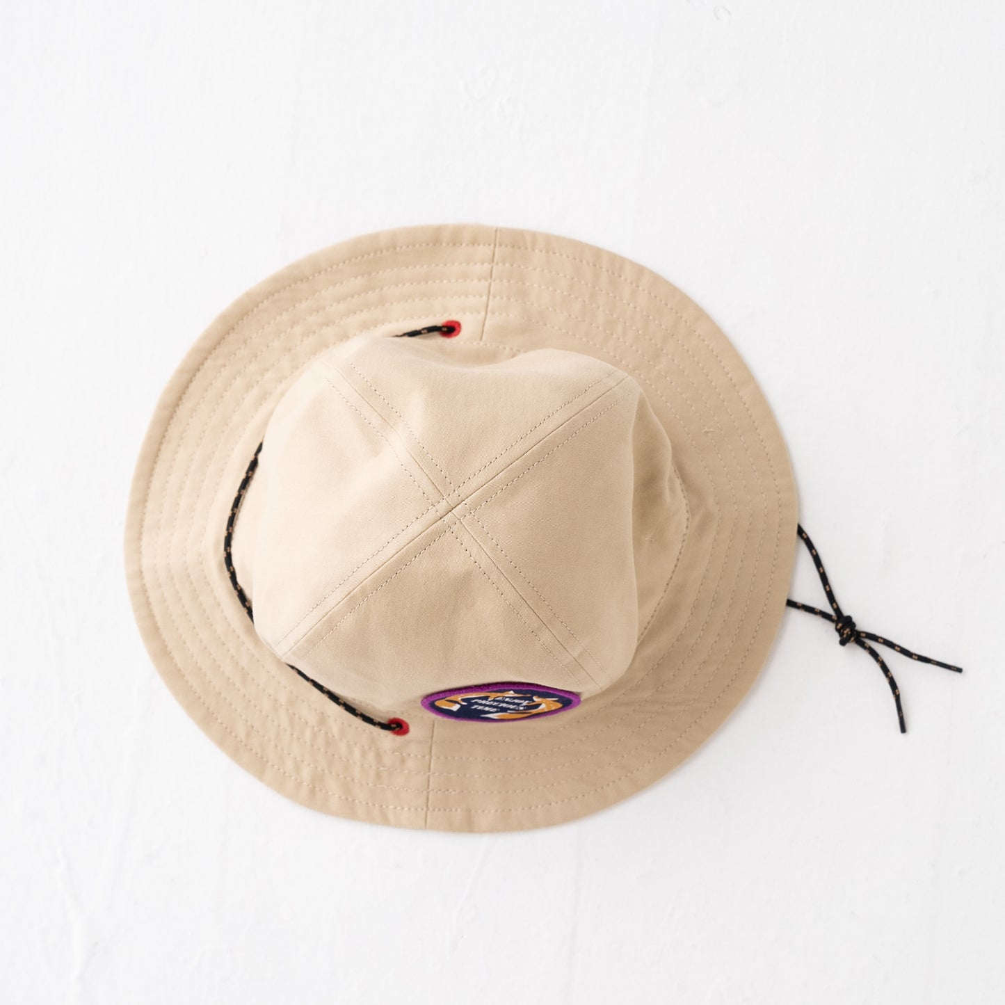 ワッペン付きサファリハット BEIGE