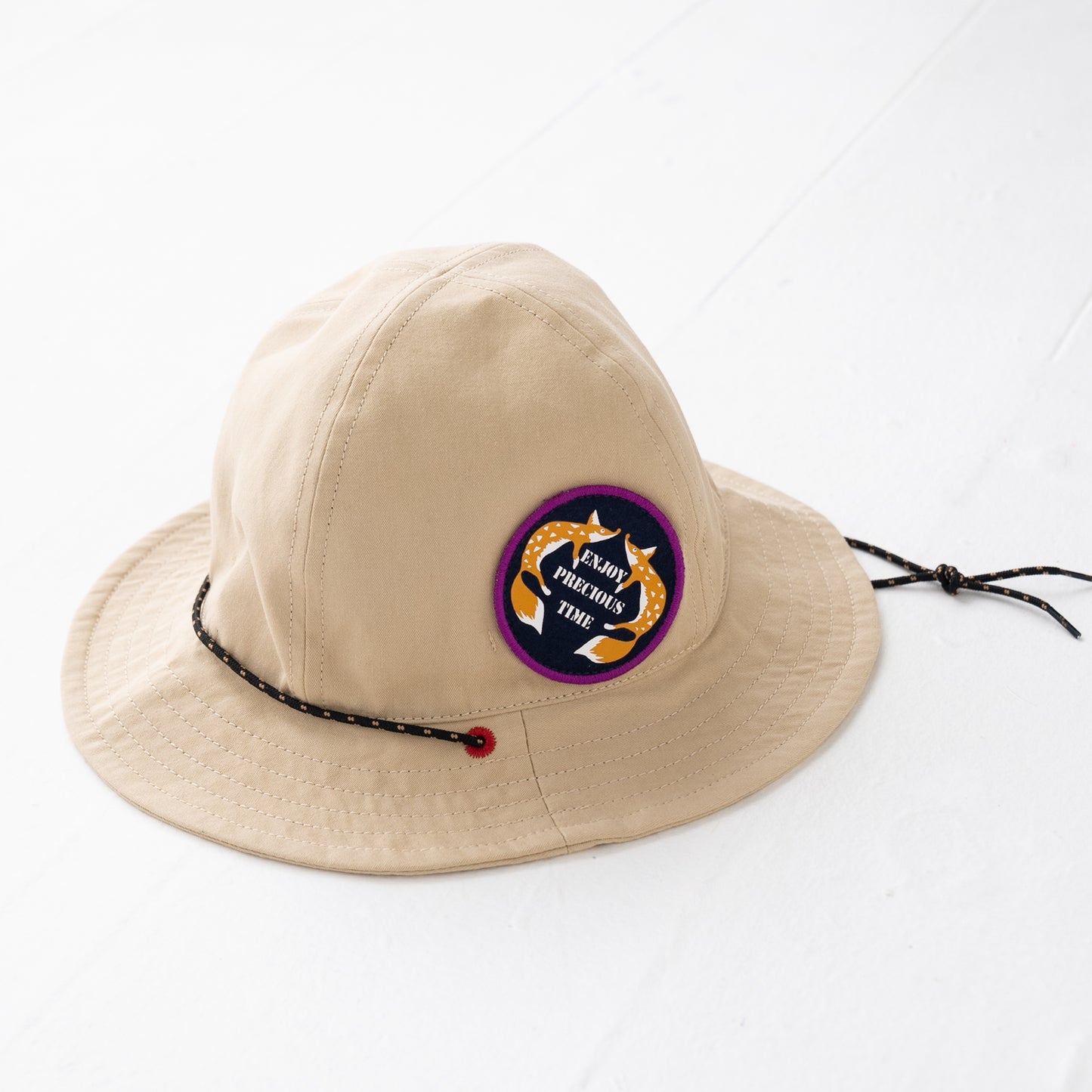 ワッペン付きサファリハット BEIGE