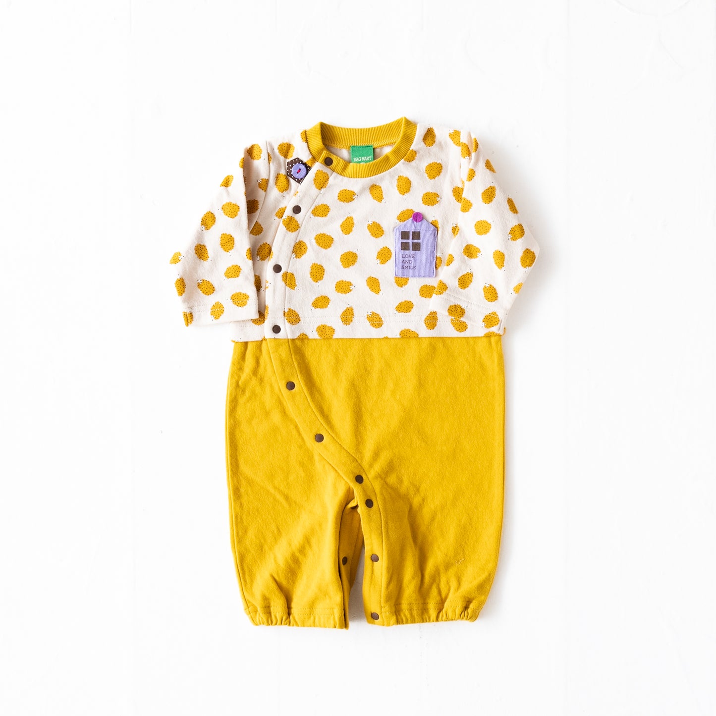 切り替え2WAYカバーオール -ハリネズミ- YELLOW