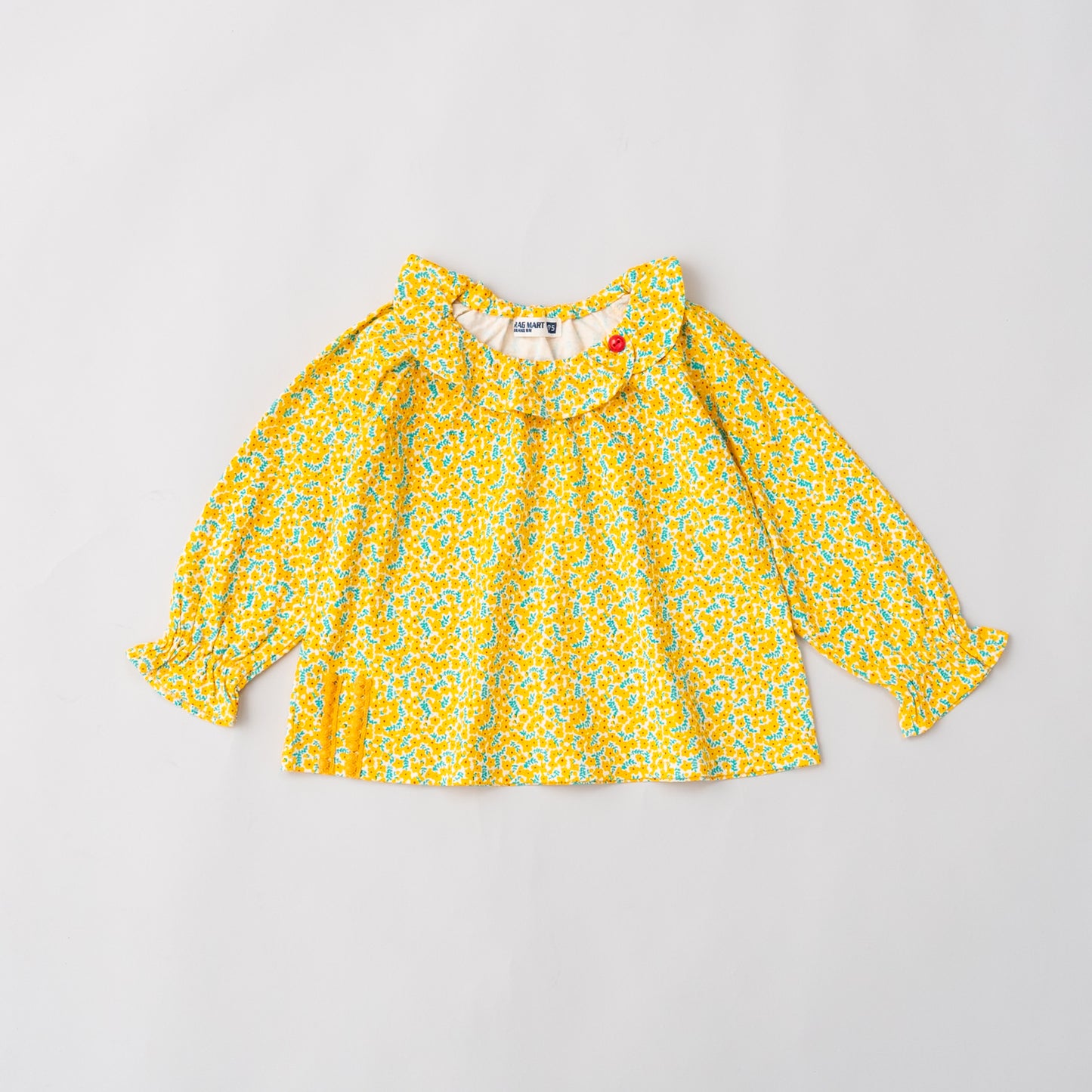 ラウンドカラー総柄Tシャツ YELLOW