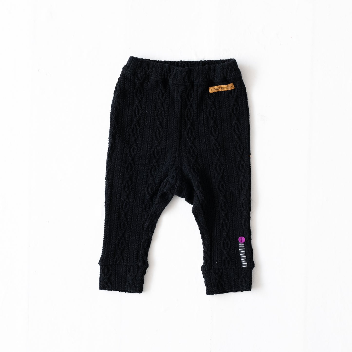 ケーブルニットレギンス BLACK