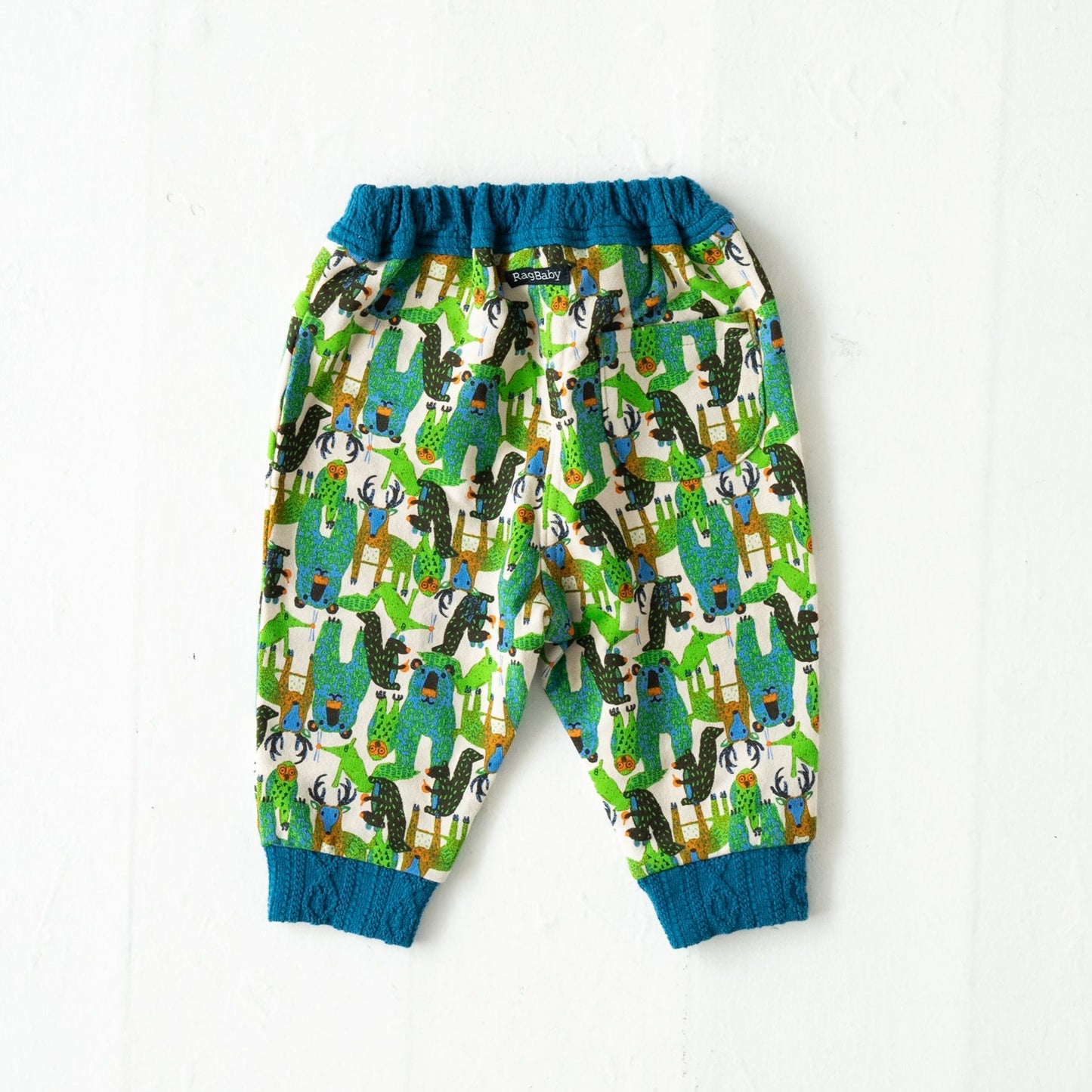 アートプリントベビーリブパンツ GREEN