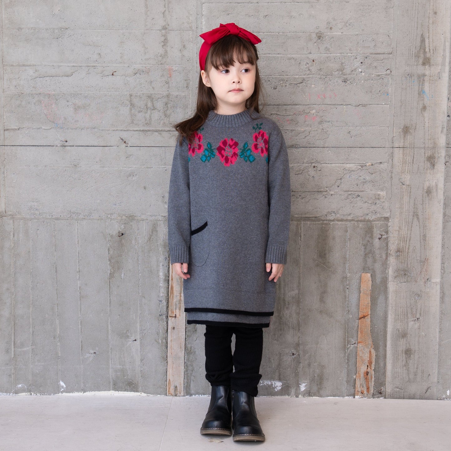 ニットワンピース GREY