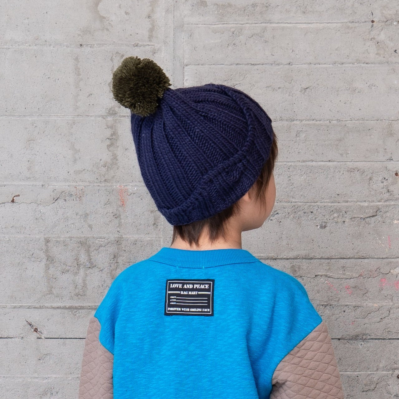 ぼん天ニットキャップ NAVY