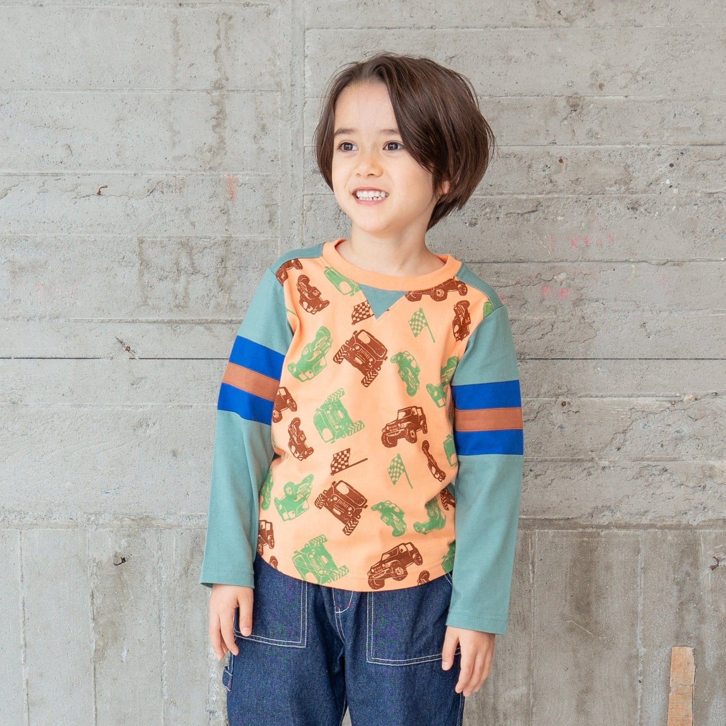 ジープ総柄プリントTシャツ ORANGE