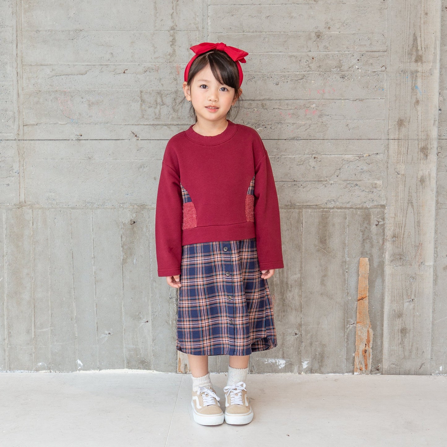 切り替えワンピース RED