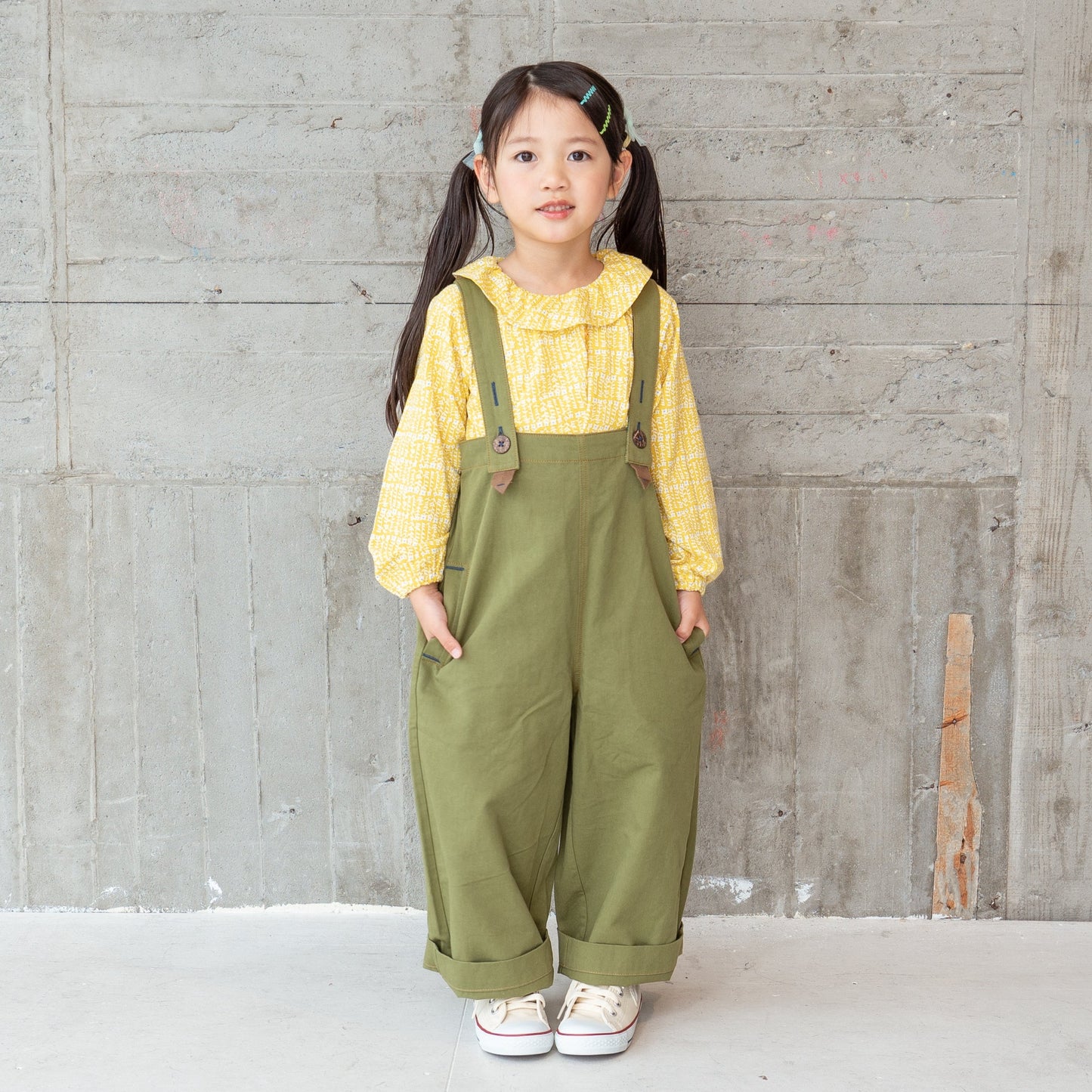 ラウンドカラーチュニックTシャツ YELLOW