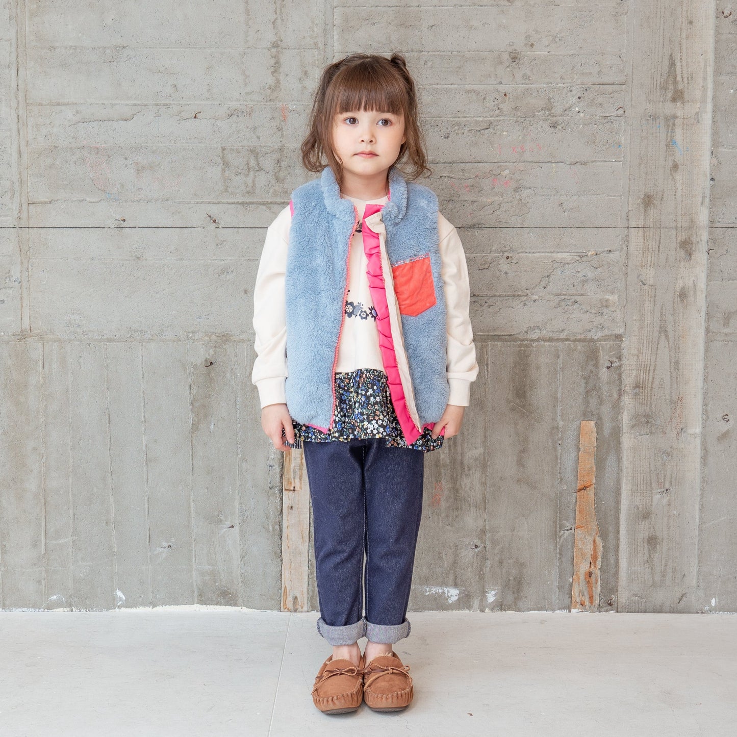 リバーシブルリボンナイロンベスト PINK