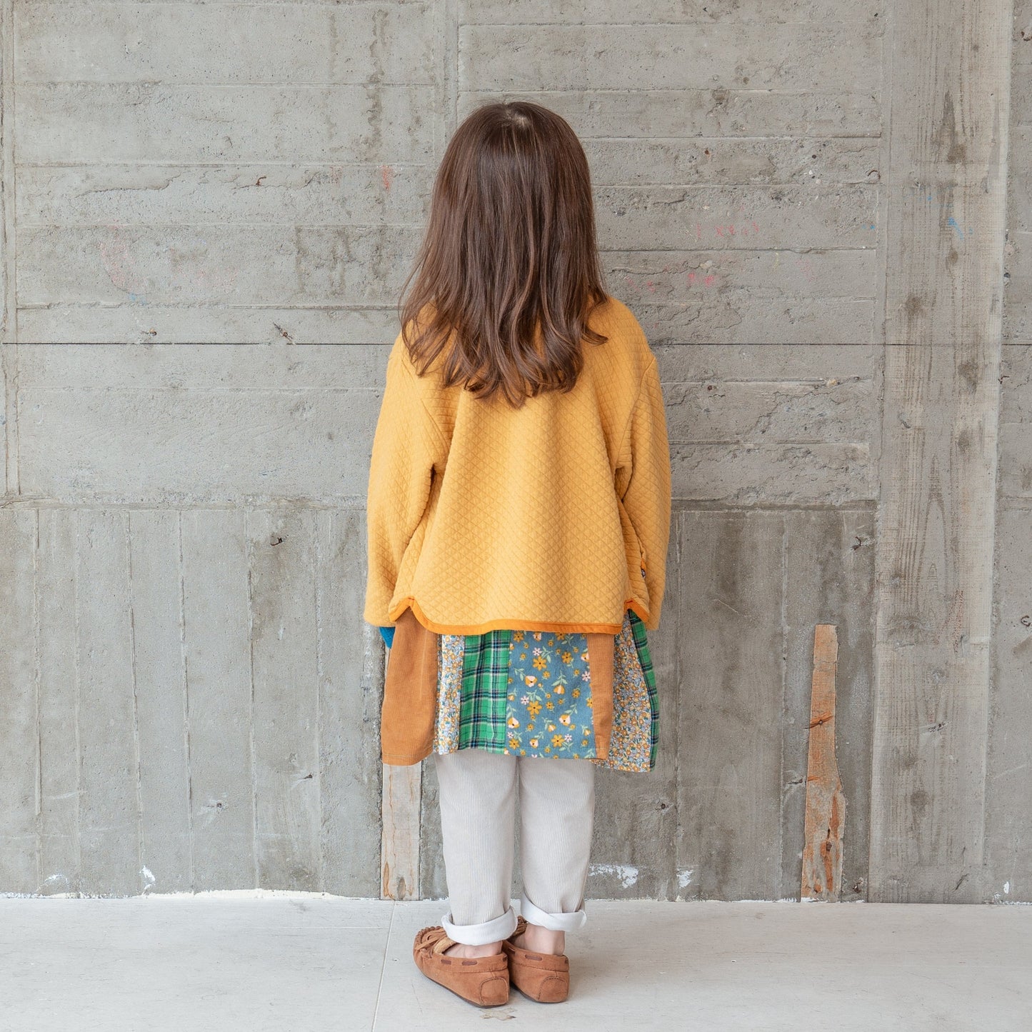 ニットキルトカーディガン YELLOW