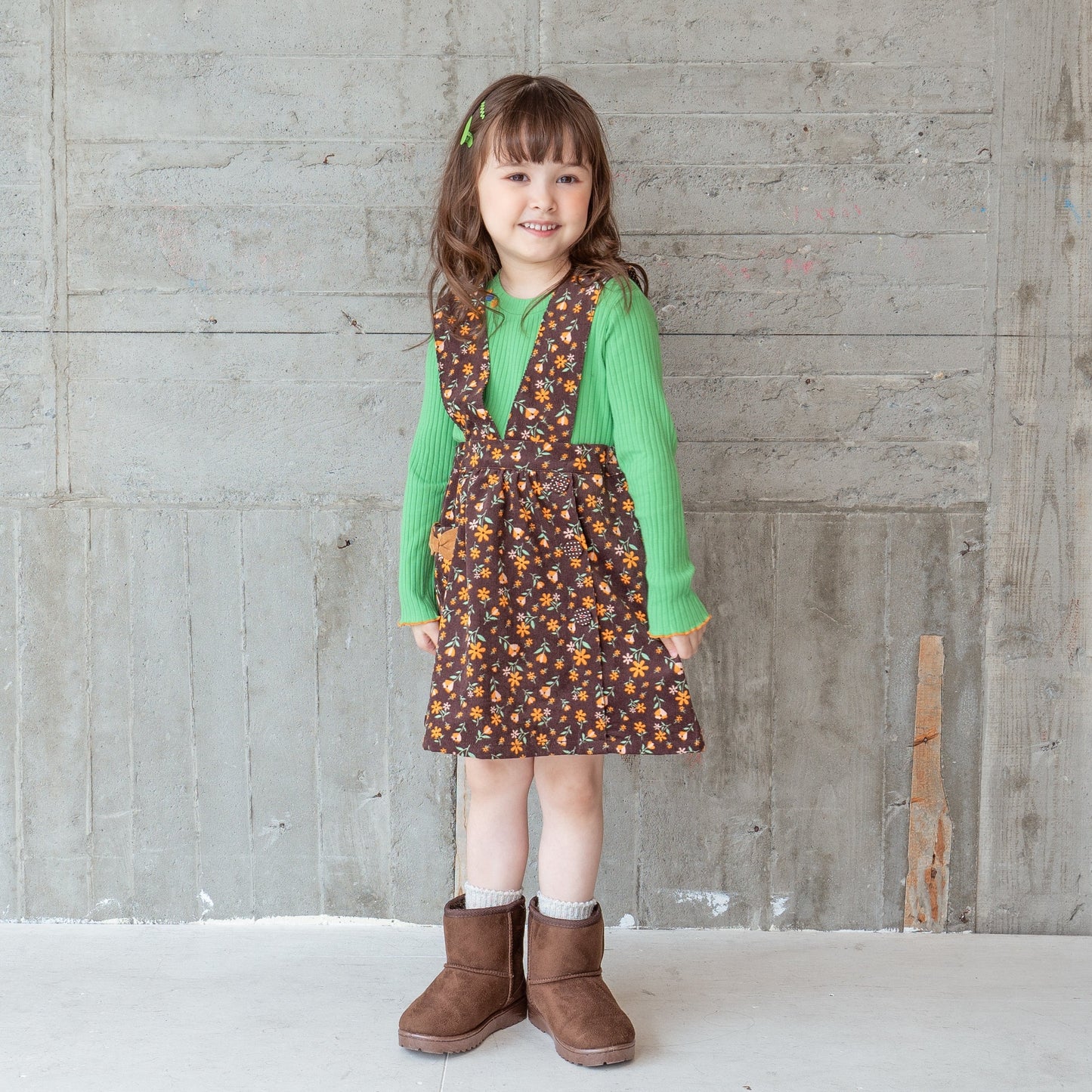 プリントジャンパースカート BROWN