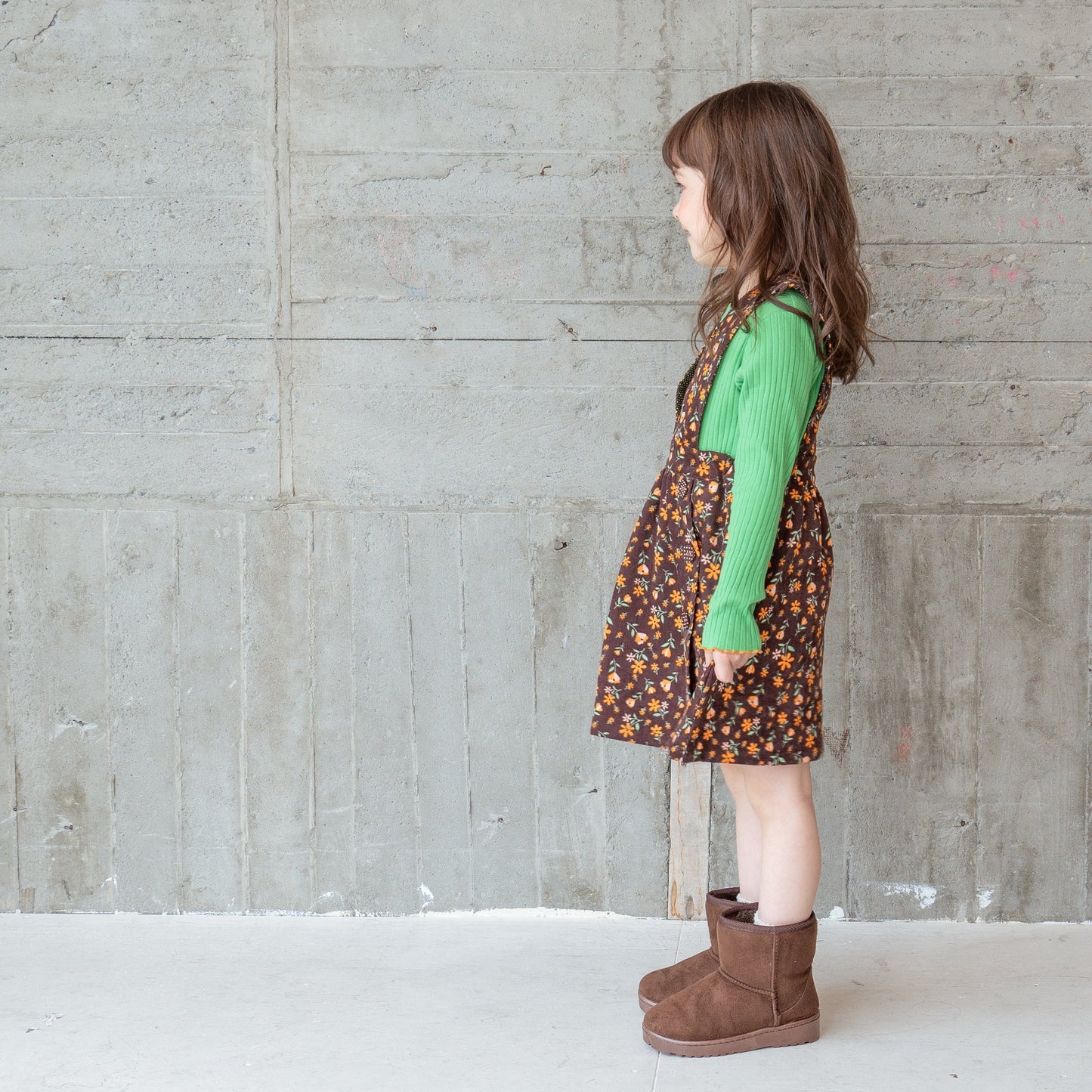 プリントジャンパースカート BROWN