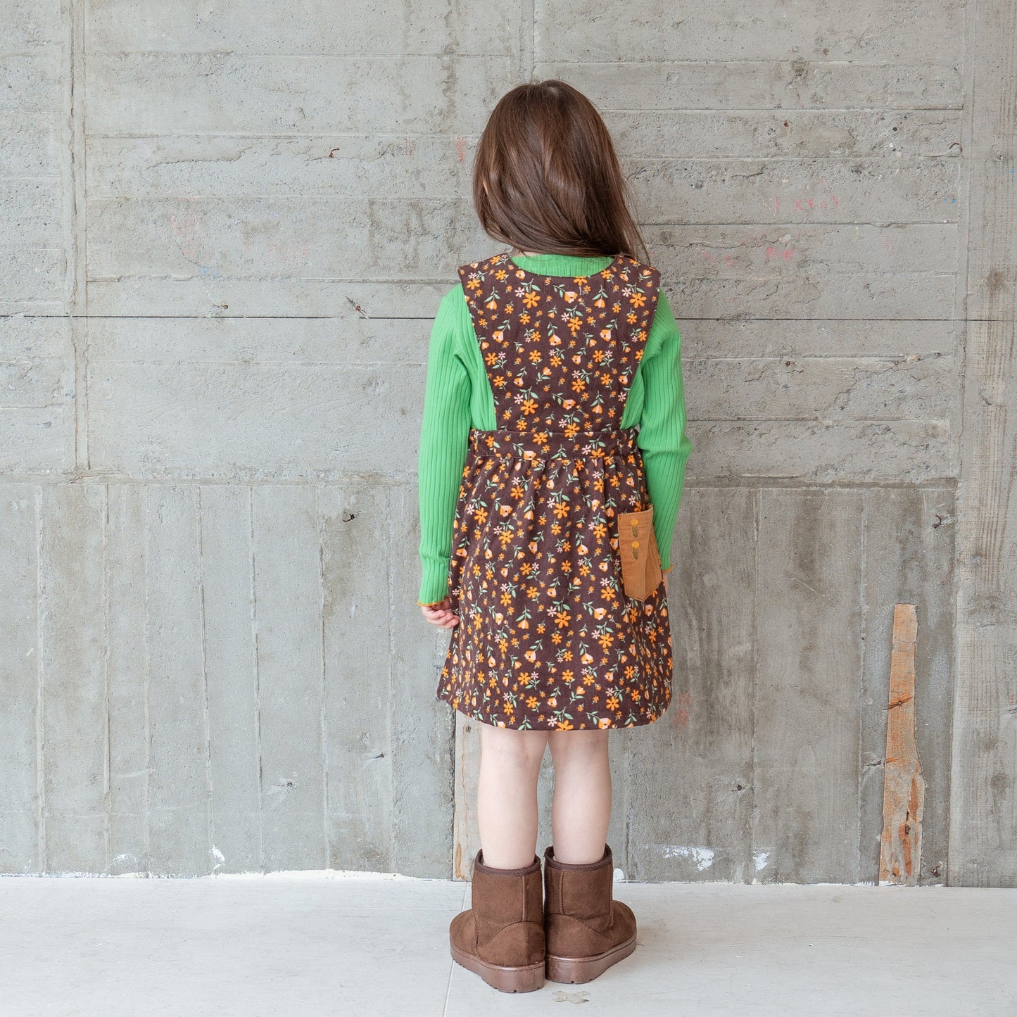プリントジャンパースカート BROWN