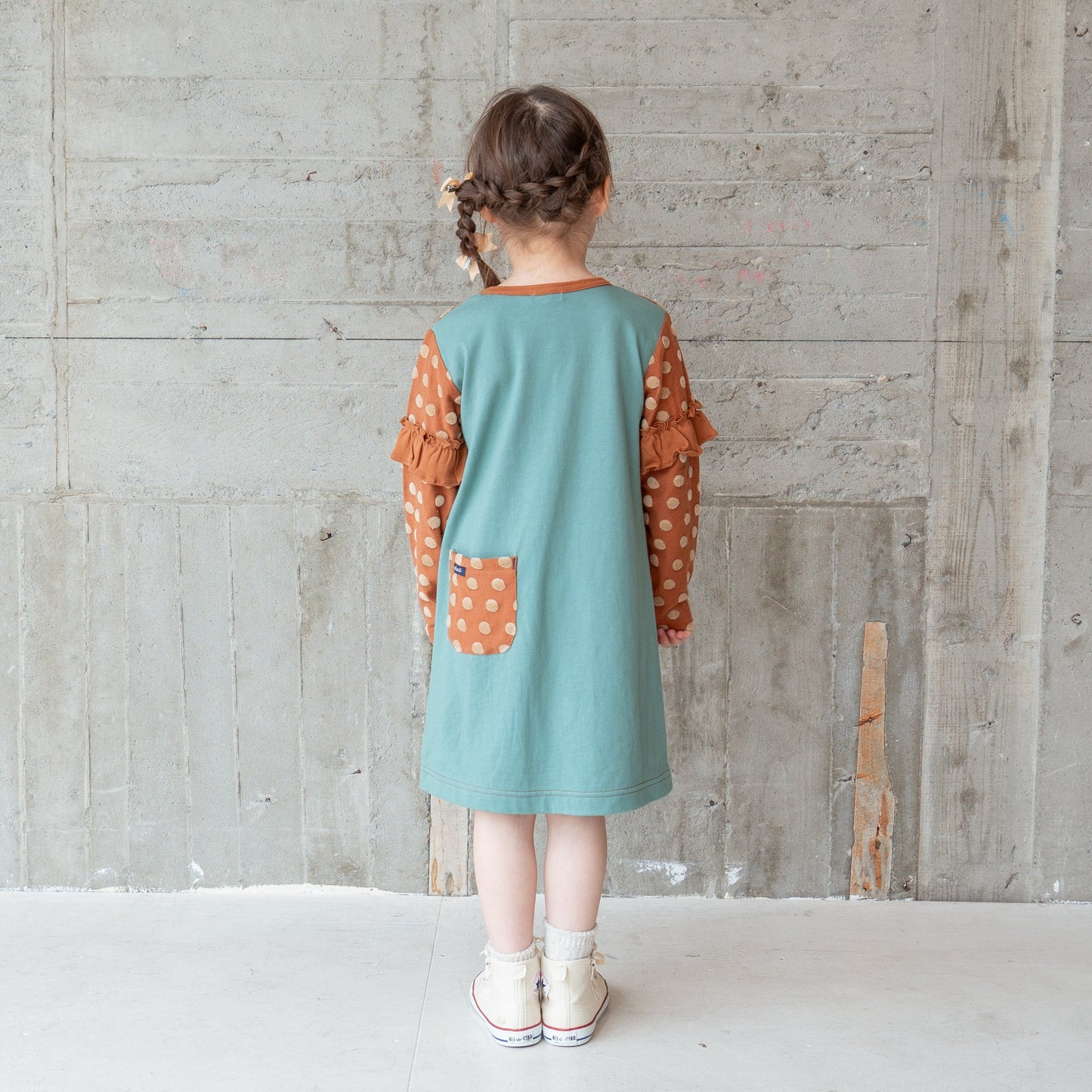 ジャガードドットワンピース BROWN