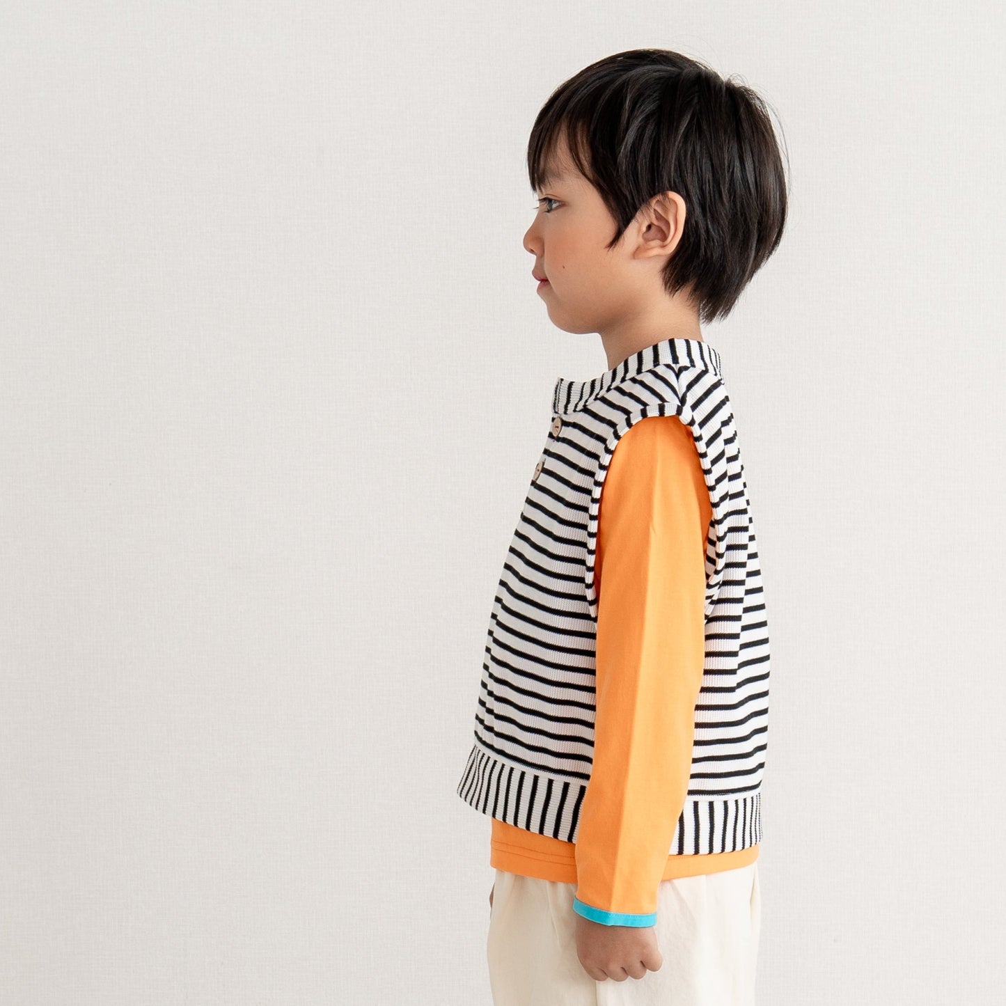 ロンT&ボーダーベストセット OFF-WHITE