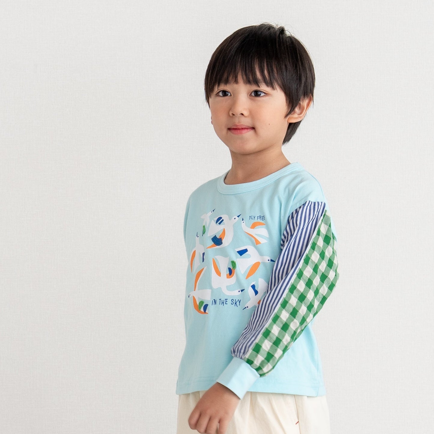 切り替えスリーブTシャツ SAXE