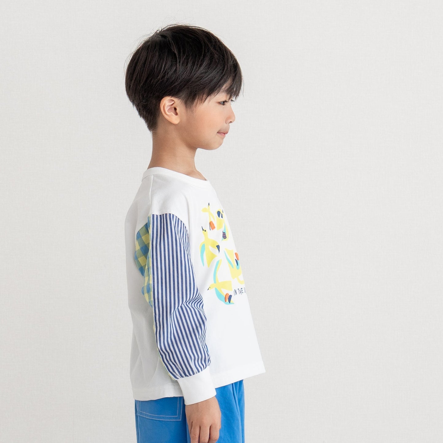 切り替えスリーブTシャツ OFF-WHITE