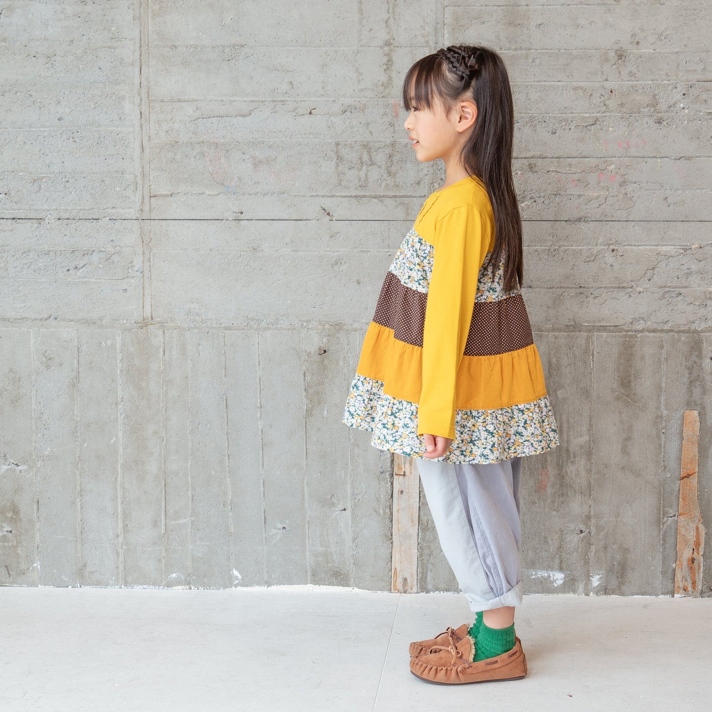 パッチワークチュニックTシャツ YELLOW