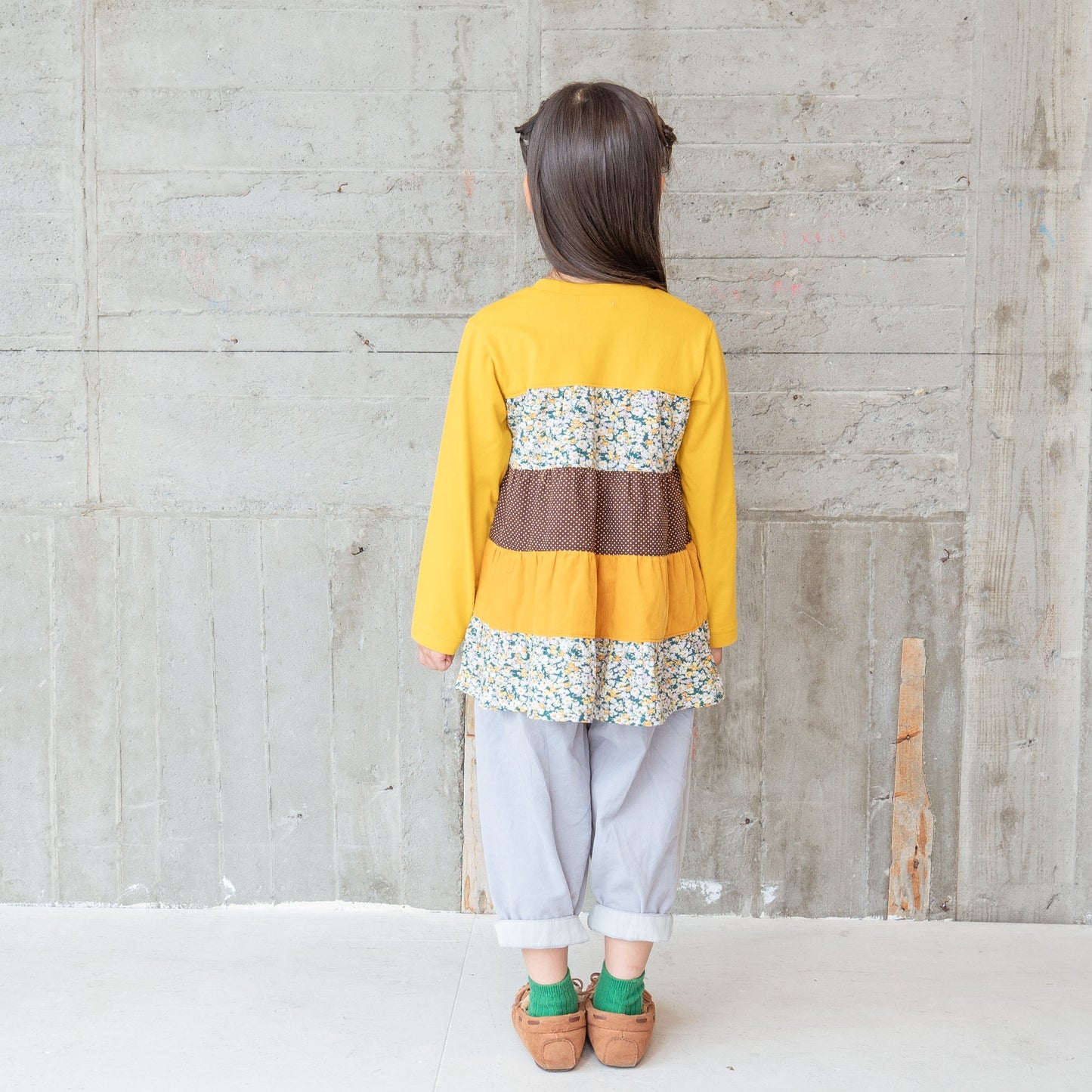 パッチワークチュニックTシャツ YELLOW
