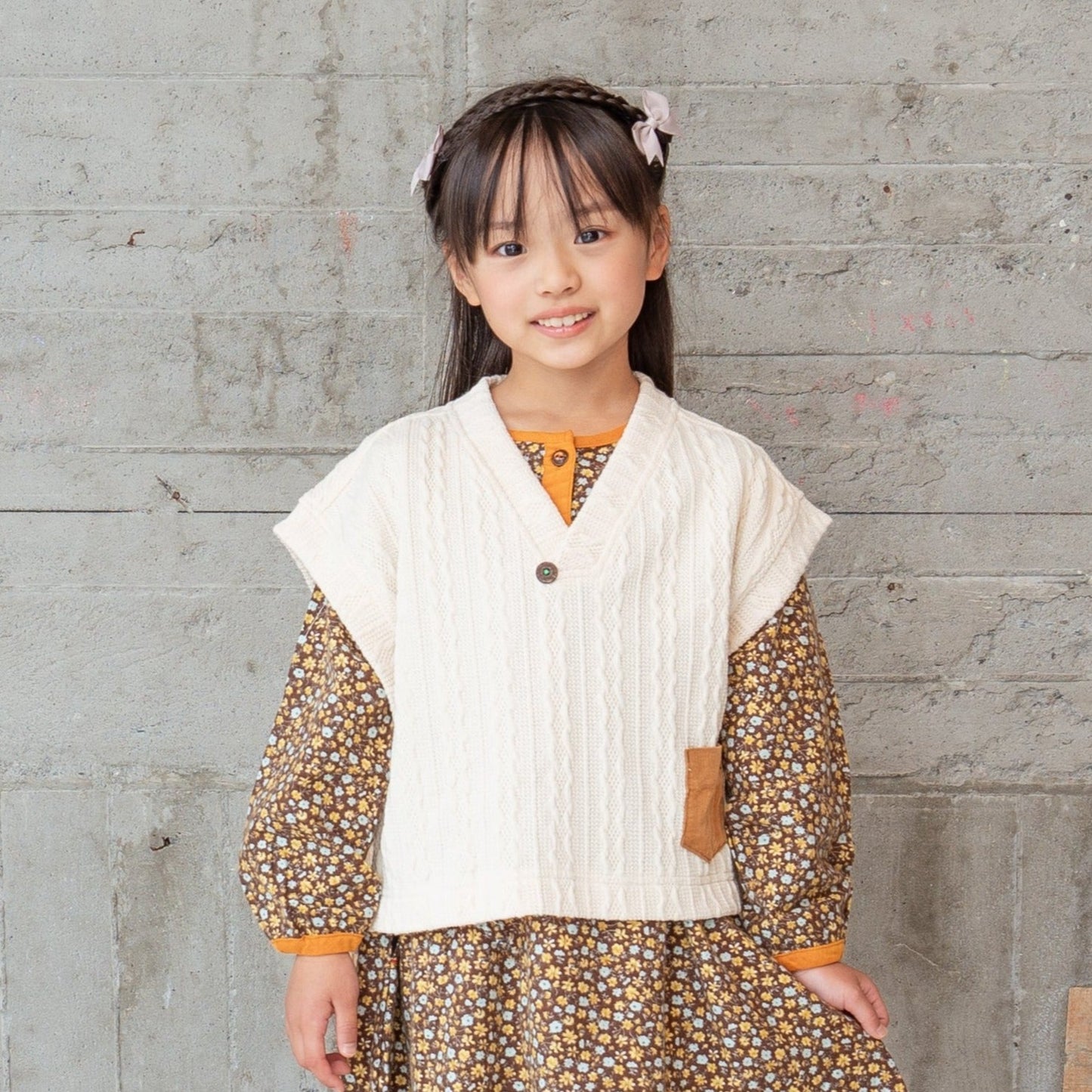 ワイドニットベスト IVORY